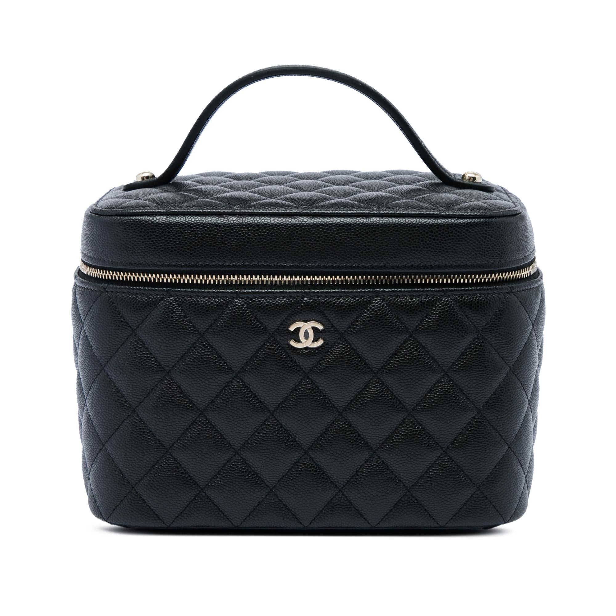 Chanel Medium CC Quilted  Caviar Vanity Case