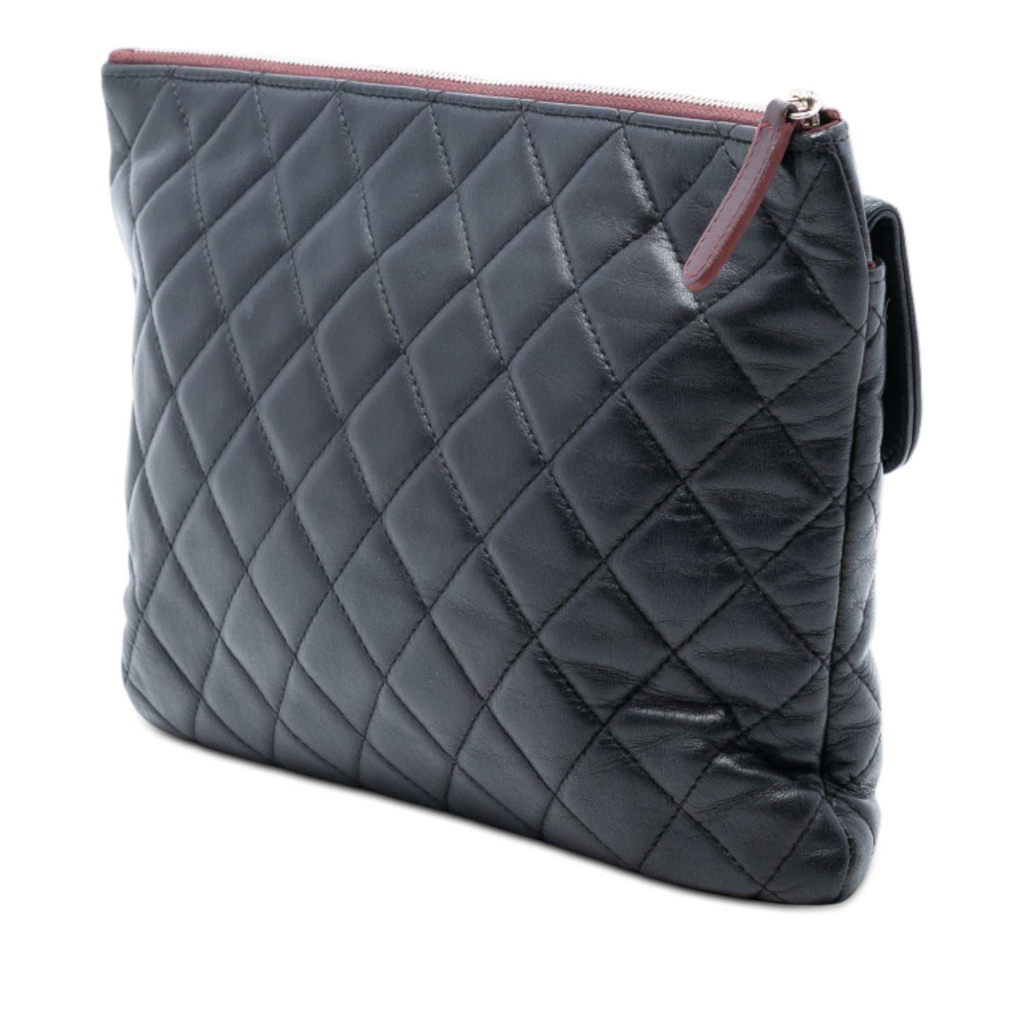 Chanel Medium CC Quilted Lambskin Flap Cosmetic Case