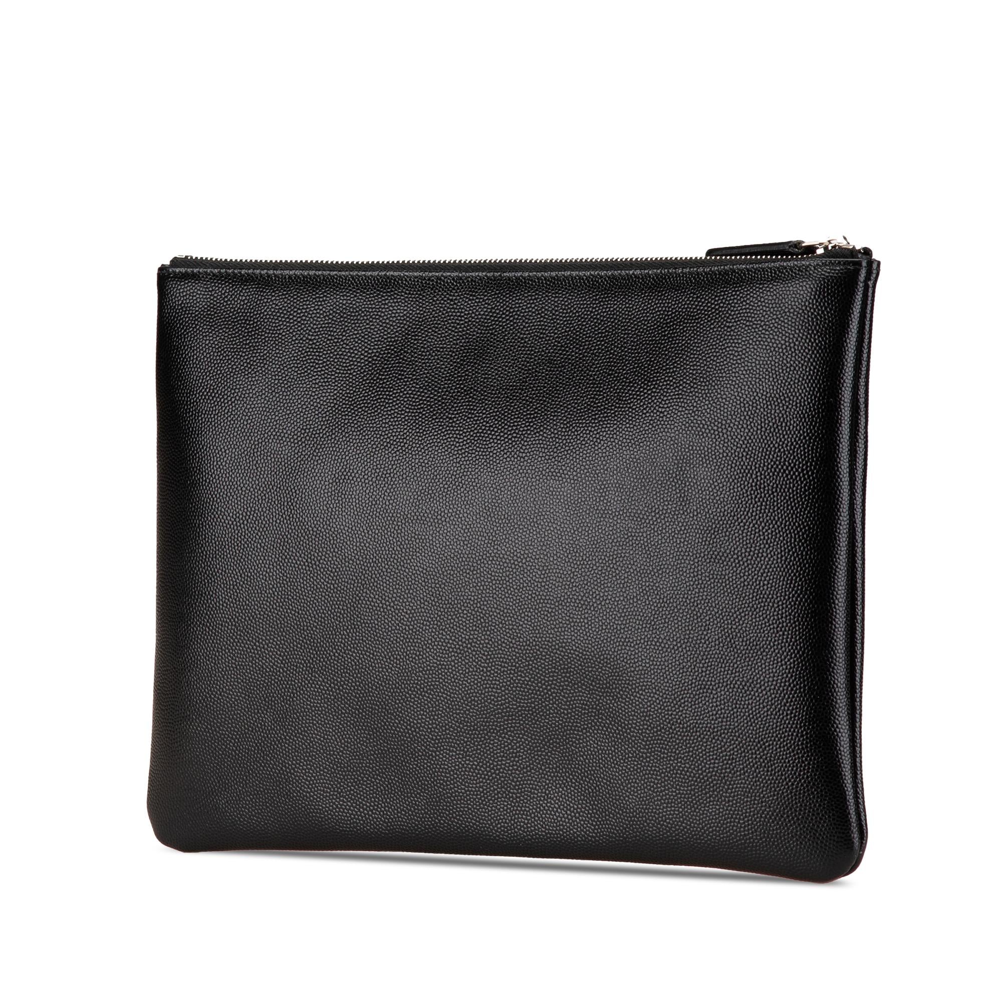 Chanel Medium Caviar Deauville Studded O Case Clutch