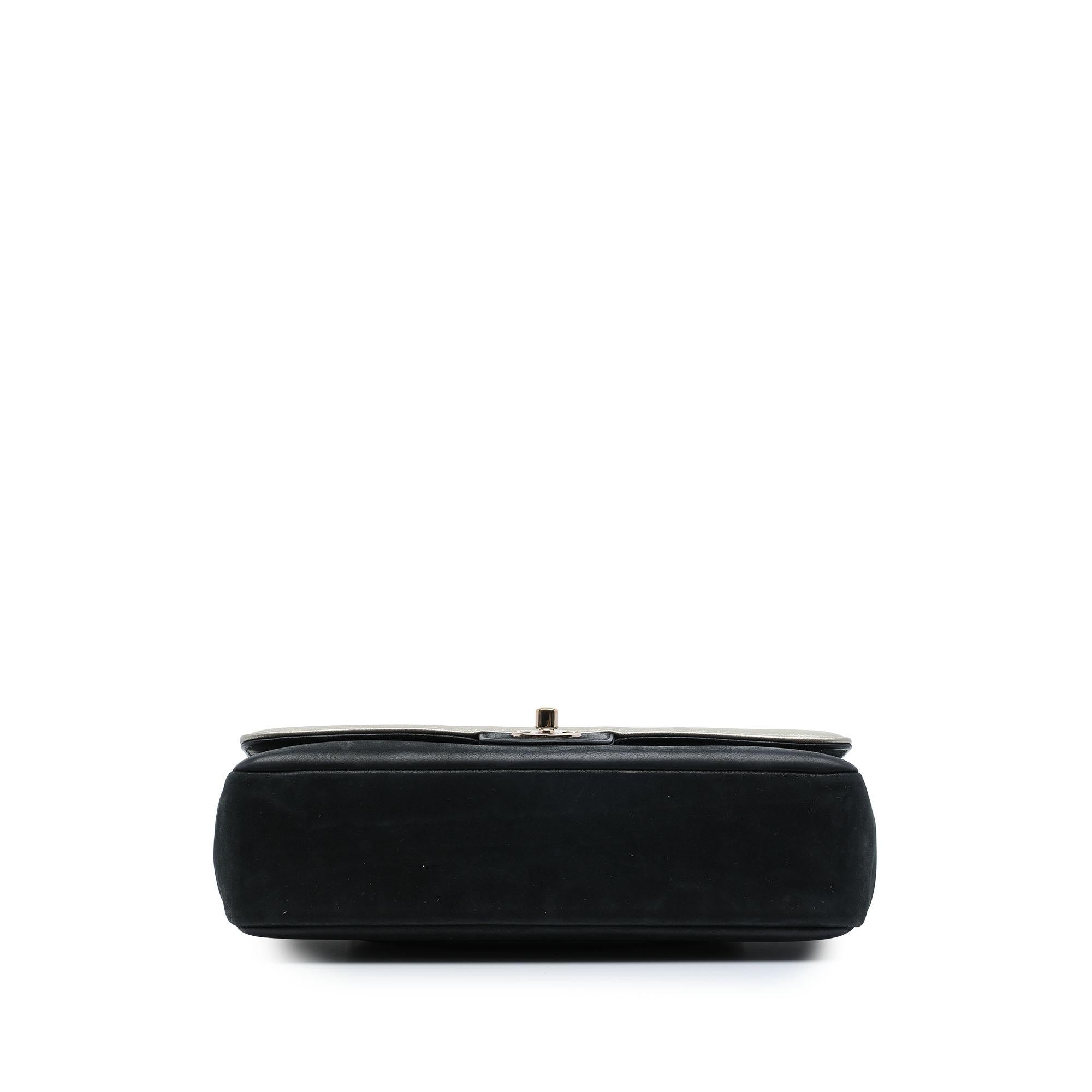 Chanel Medium Classic Bicolor Caviar and Iridescent Calfskin Double Flap