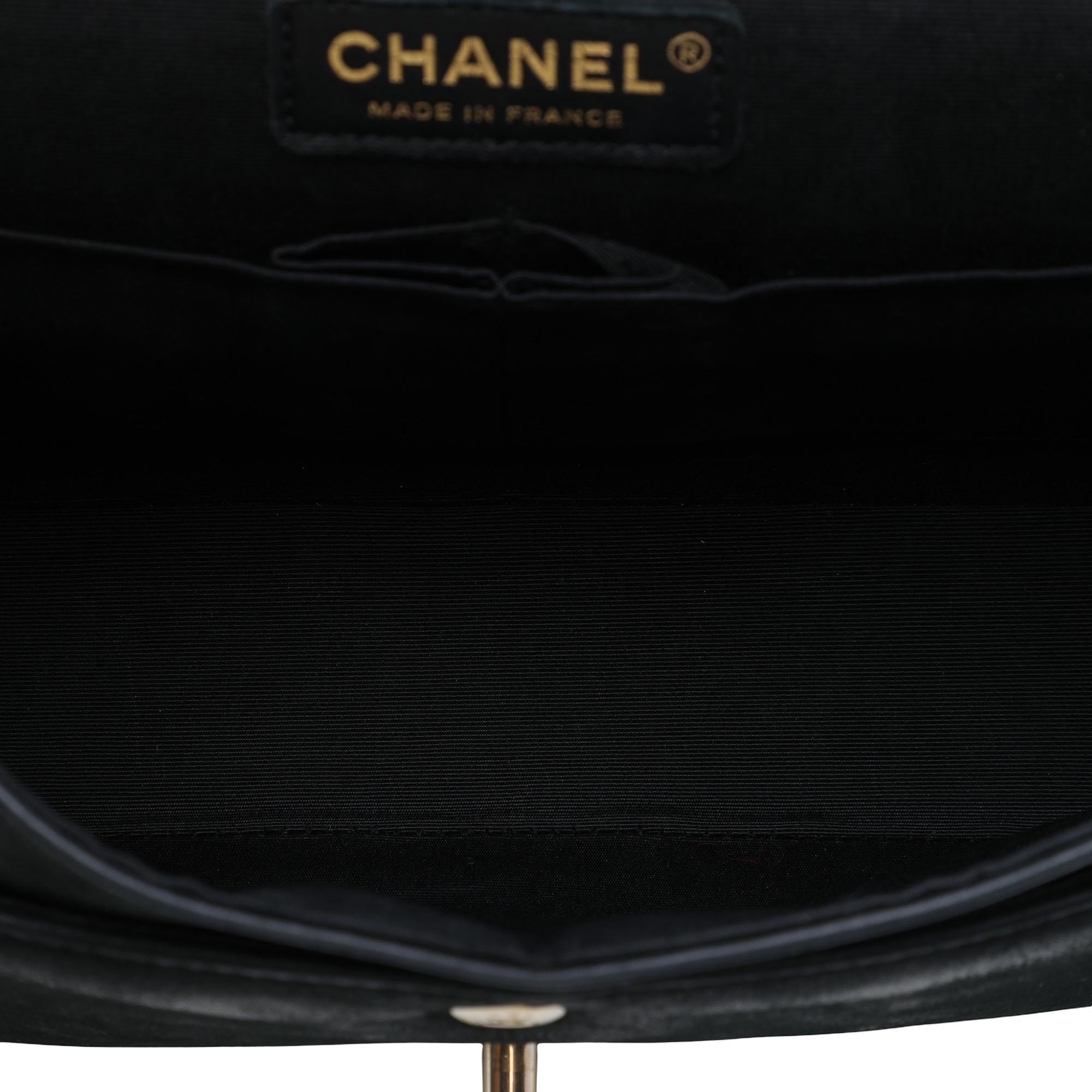 Chanel Medium Classic Bicolor Caviar and Iridescent Calfskin Double Flap