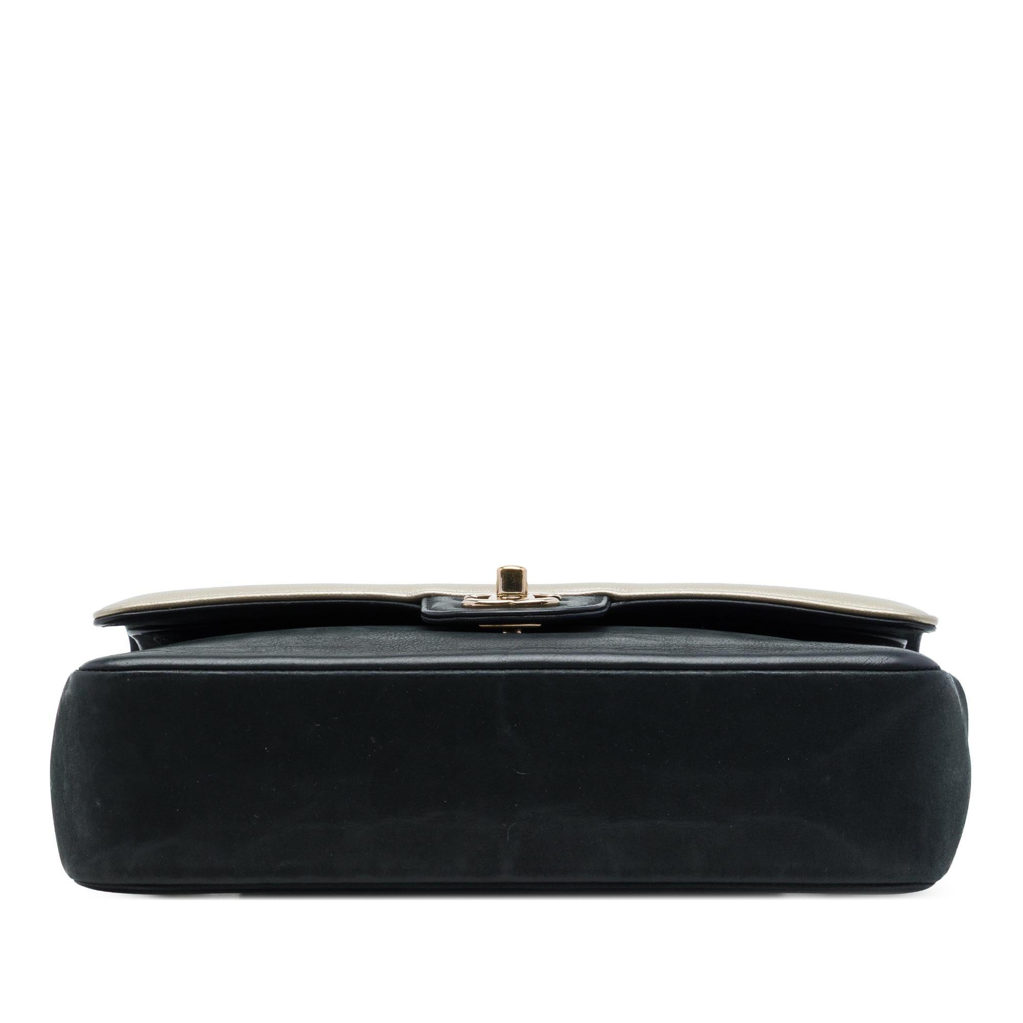 Chanel Medium Classic Bicolor Caviar and Iridescent Calfskin Double Flap