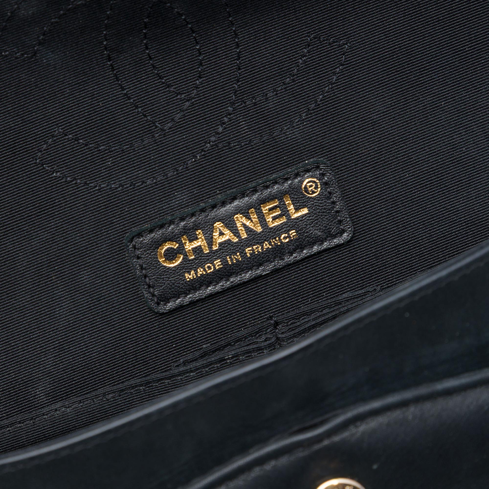 Chanel Medium Classic Bicolor Caviar and Iridescent Calfskin Double Flap