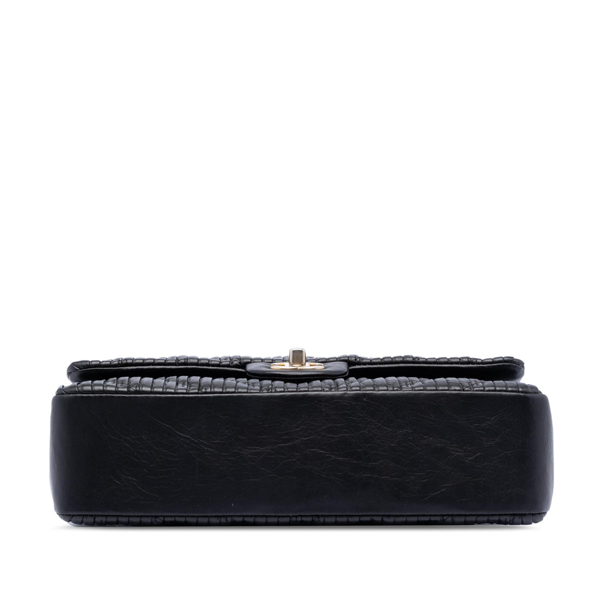 Chanel Medium Classic Chevron Calfskin Pleated Double Flap
