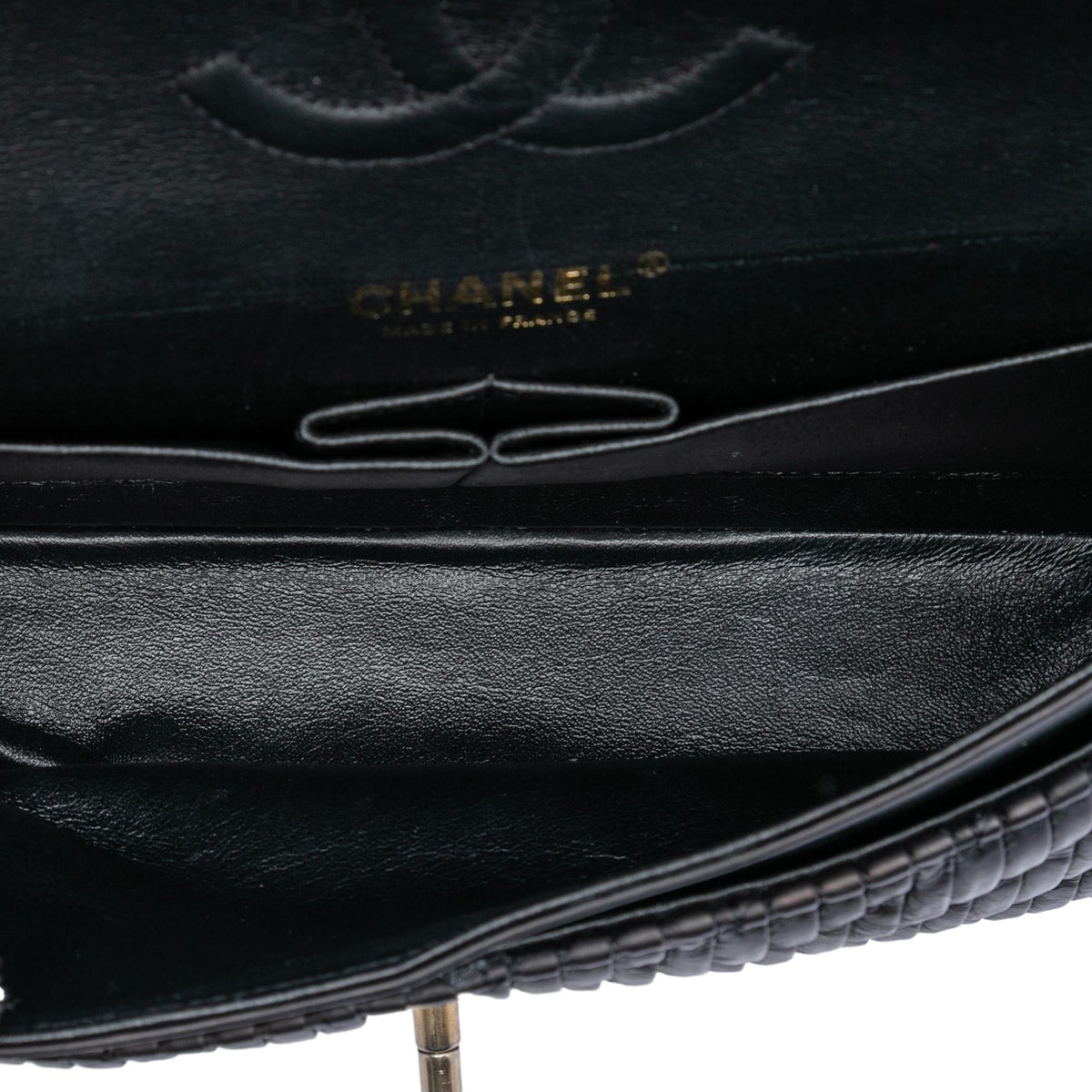 Chanel Medium Classic Chevron Calfskin Pleated Double Flap