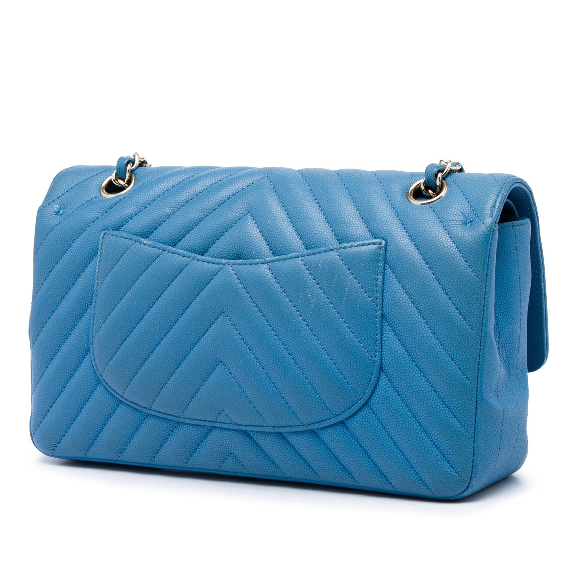 Chanel Medium Classic Chevron Caviar Double Flap