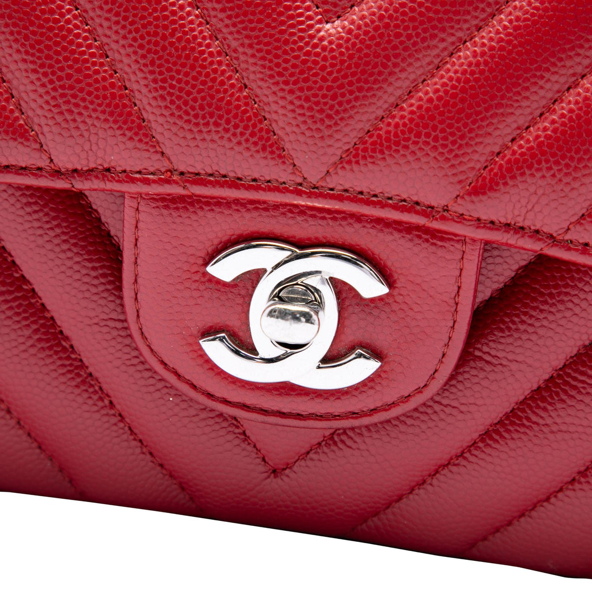 Chanel Medium Classic Chevron Caviar Double Flap