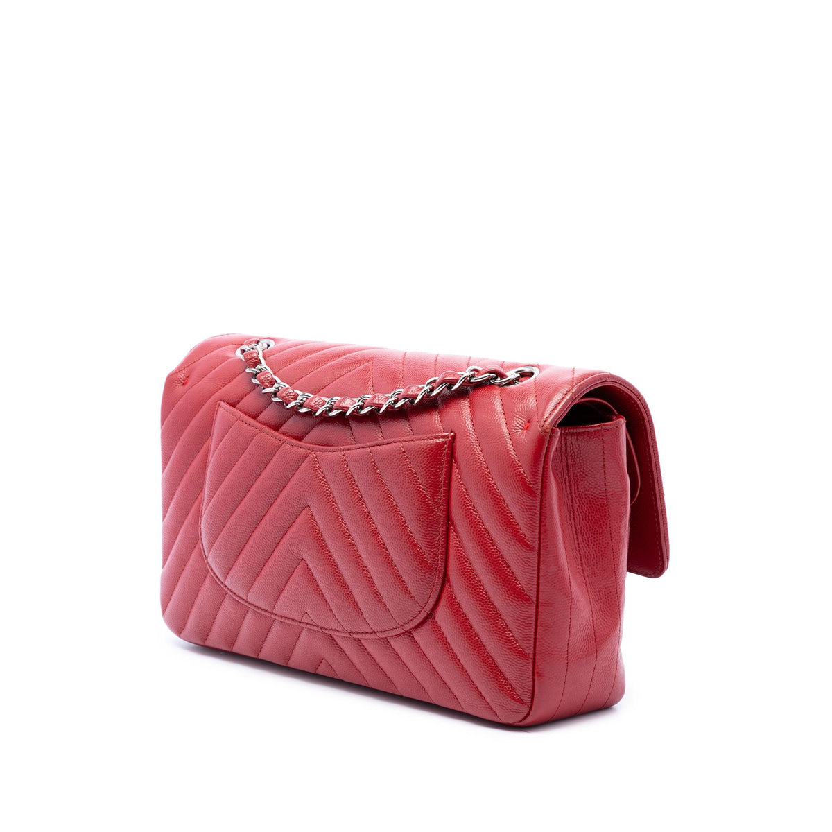Chanel Medium Classic Chevron Caviar Double Flap