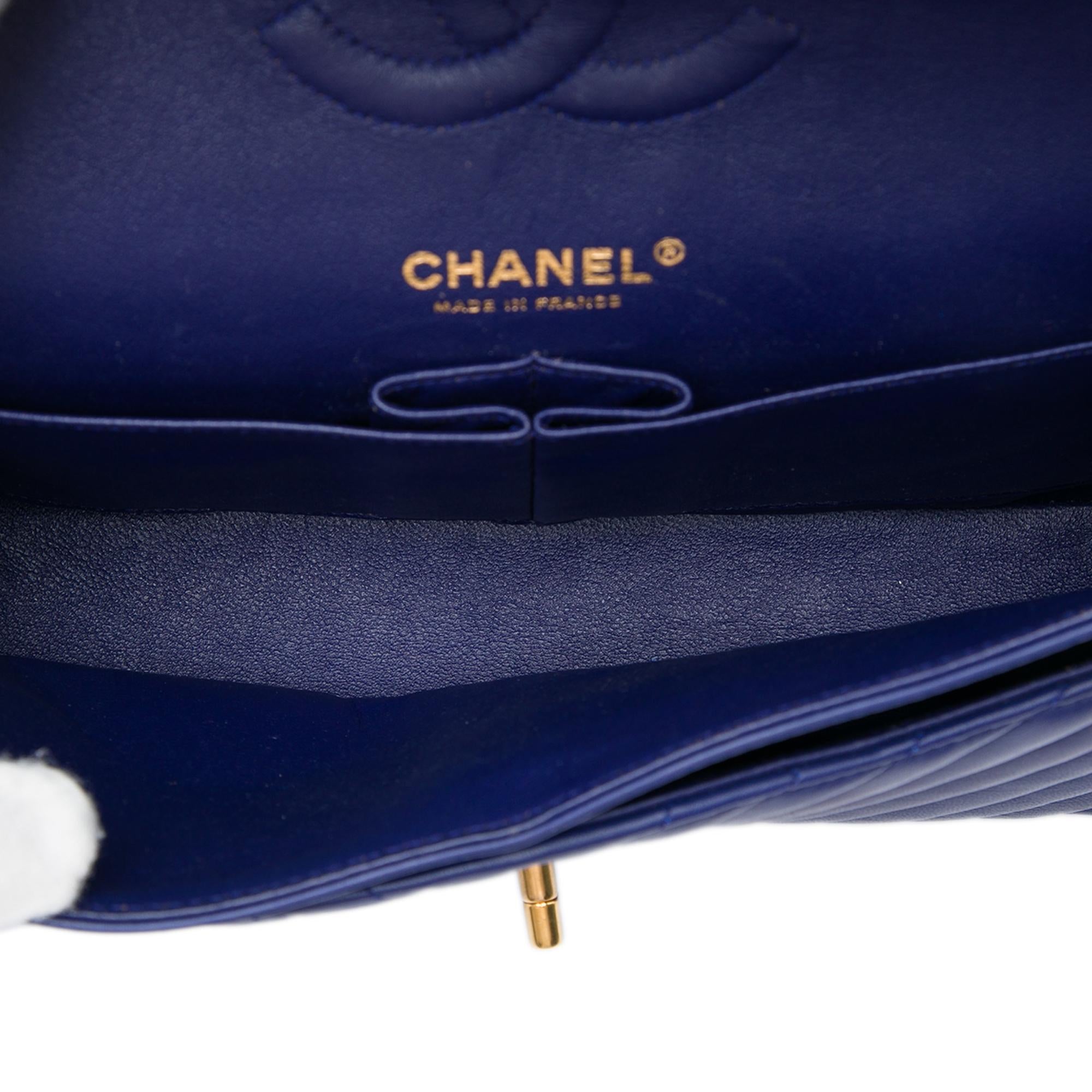 Chanel Medium Classic Chevron Lambskin Double Flap