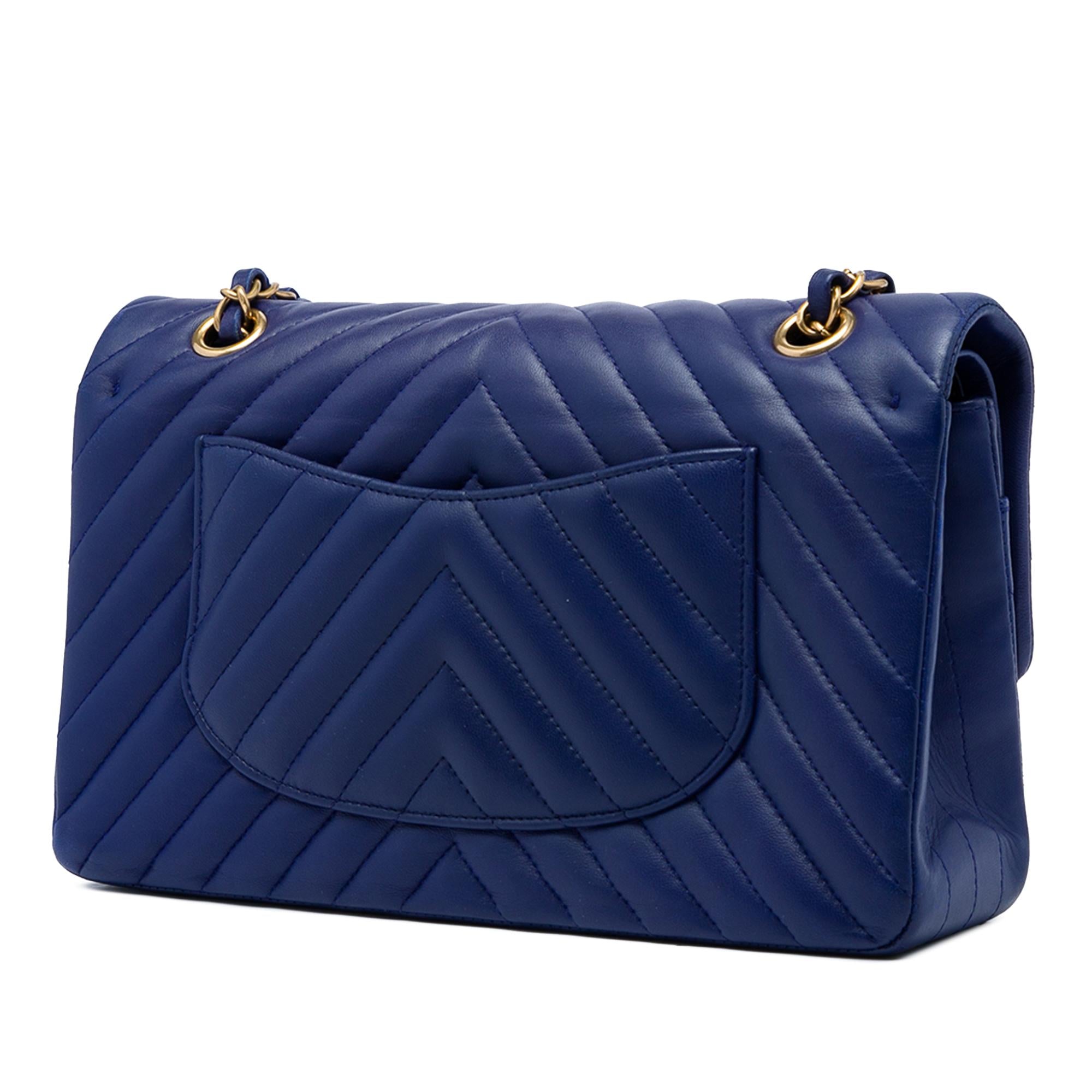 Chanel Medium Classic Chevron Lambskin Double Flap