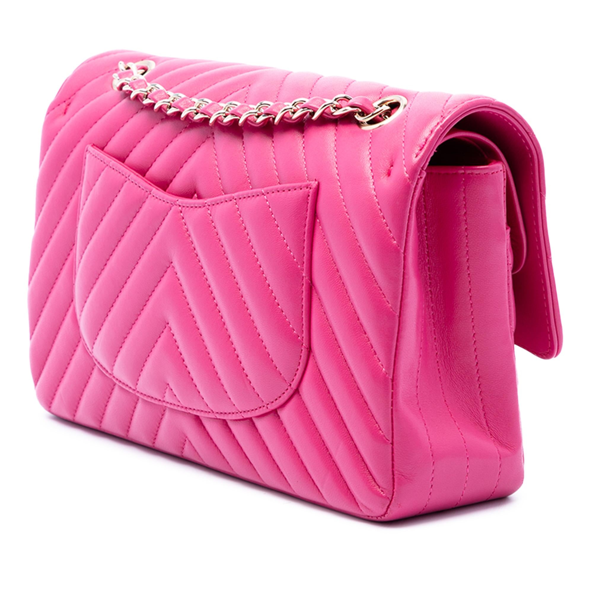 Chanel Medium Classic Chevron Lambskin Double Flap