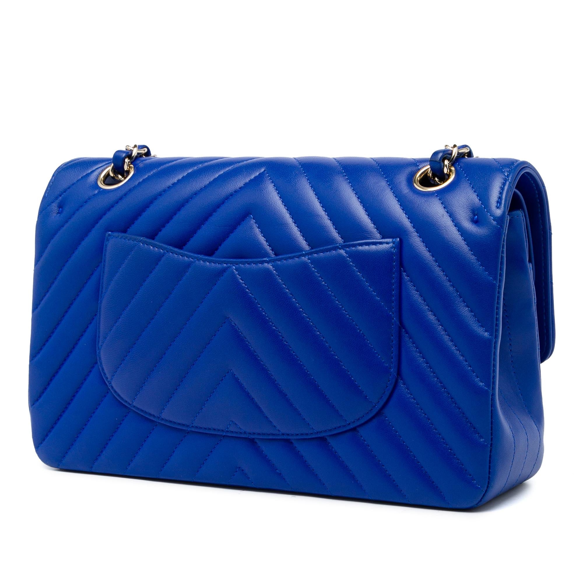 Chanel Medium Classic Chevron Lambskin Double Flap