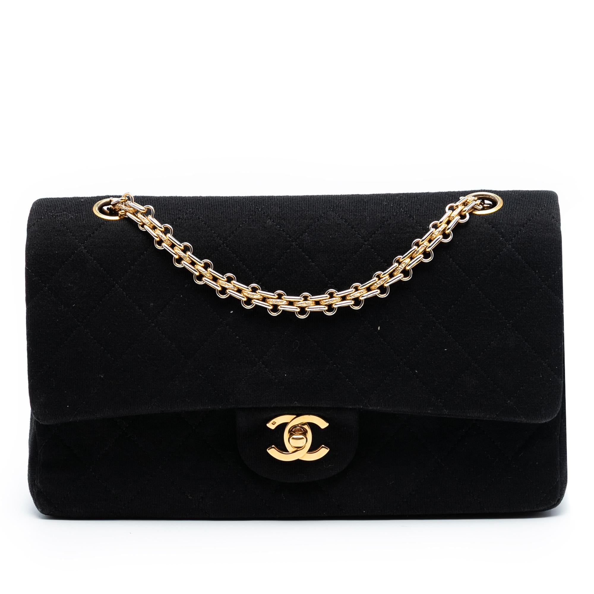 Chanel Medium Classic Jersey Bijoux Chain Double Flap