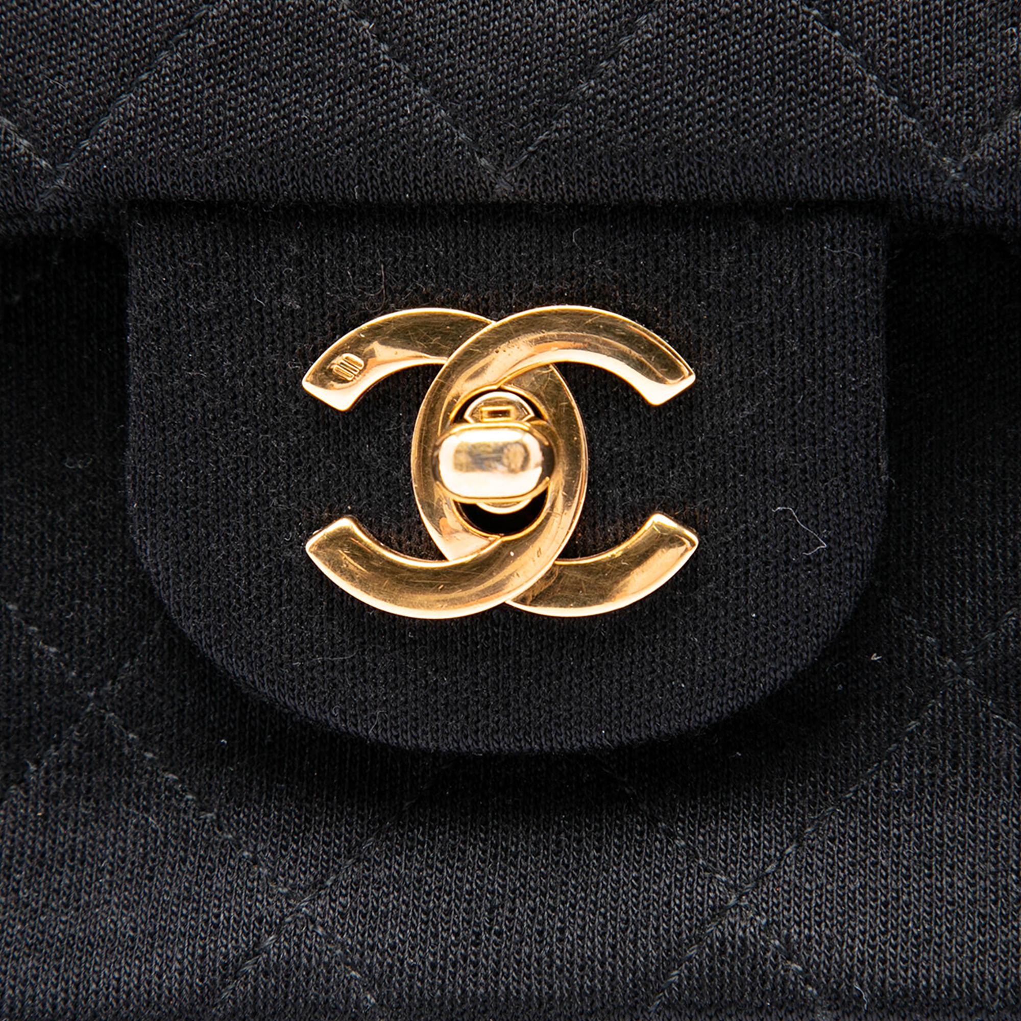 Chanel Medium Classic Jersey Bijoux Chain Double Flap