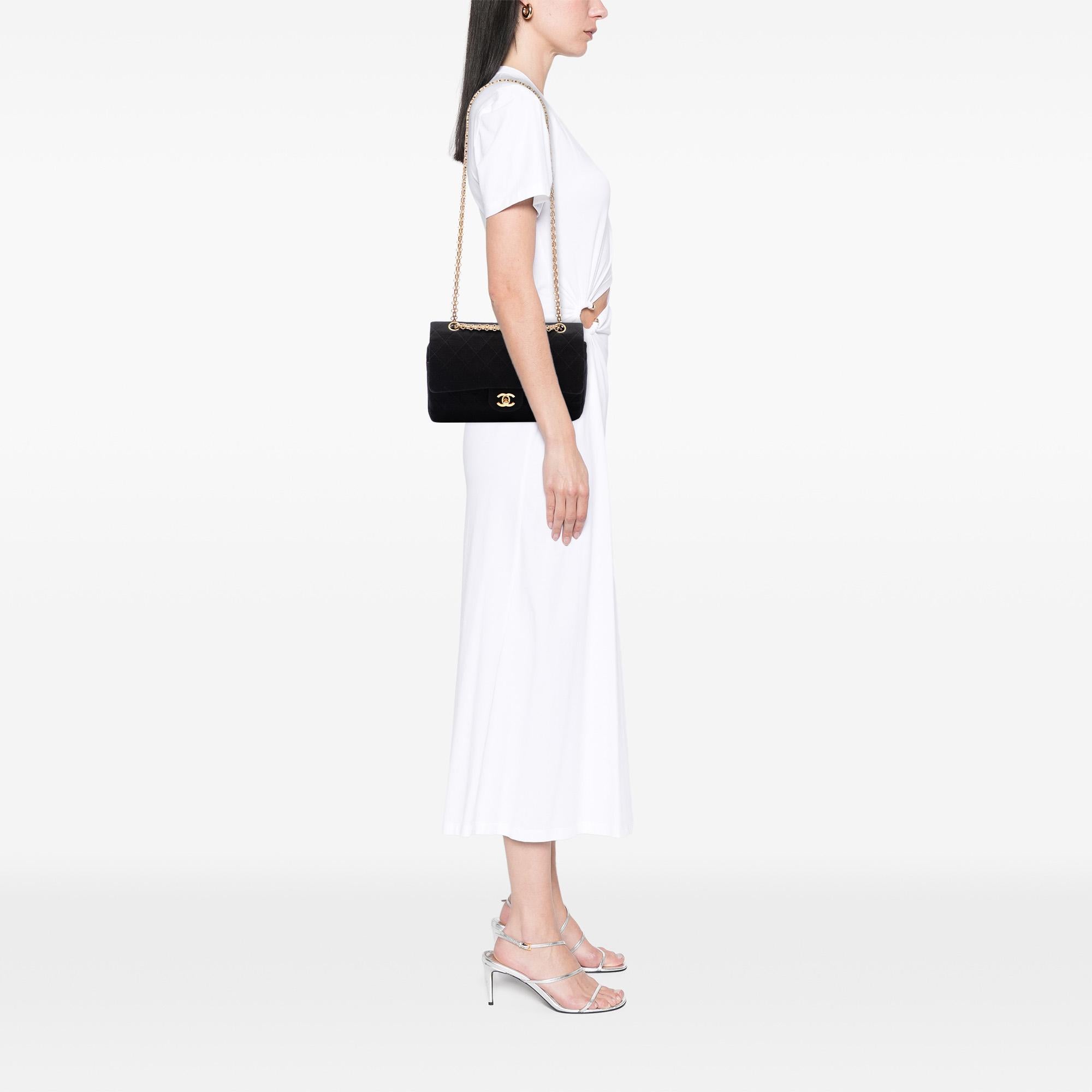 Chanel Medium Classic Jersey Bijoux Chain Double Flap