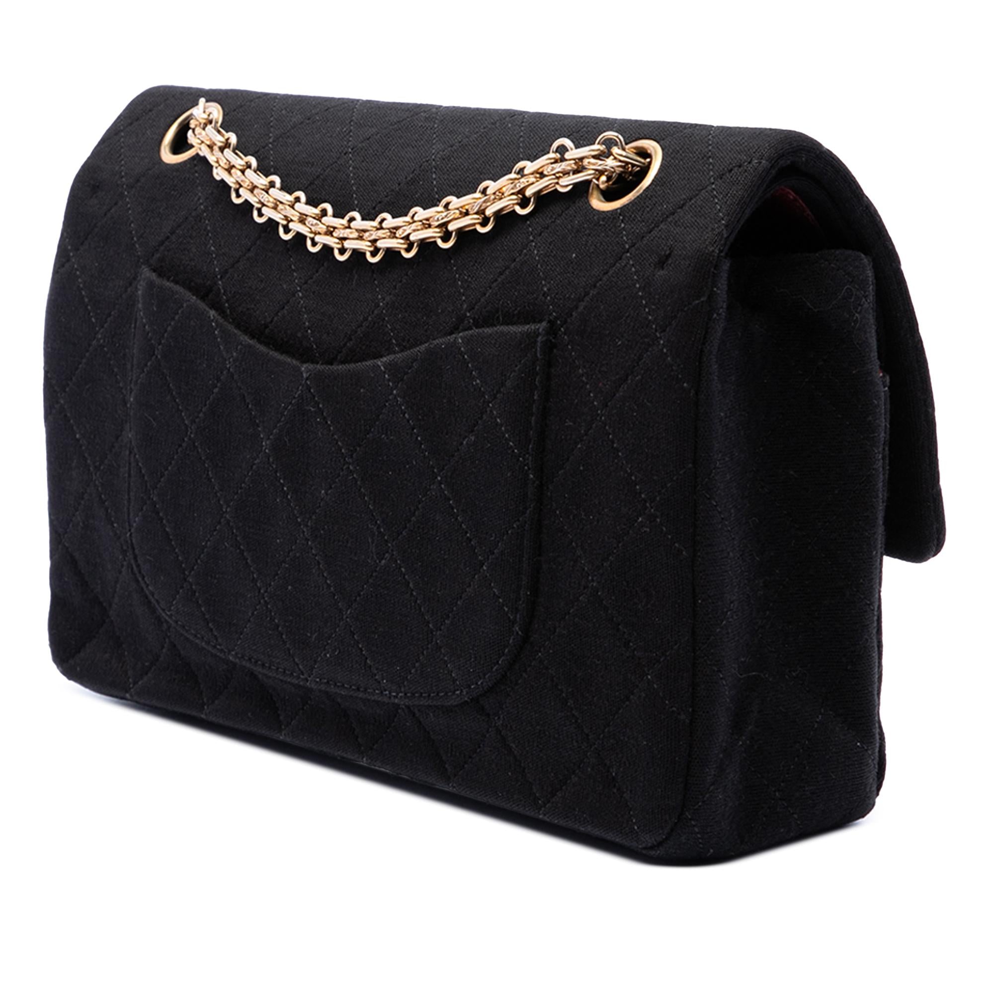 Chanel Medium Classic Jersey Bijoux Chain Double Flap