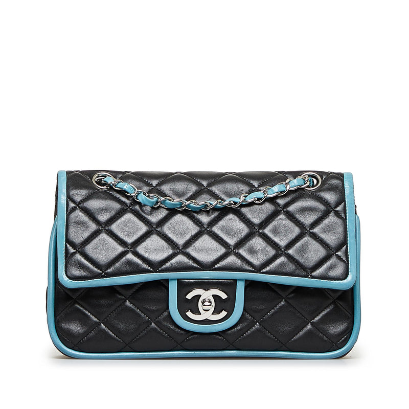 Chanel Classic Flap Wallet Quilted Long Black in Lambskin with Silver-tone  - US