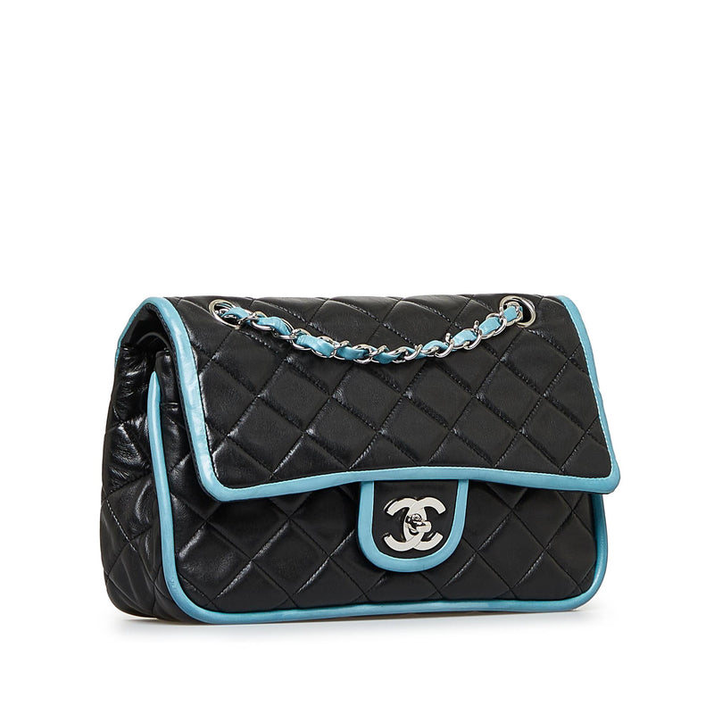 Chanel Turquoise Quilted Lambskin Leather Classic Mini Flap Bag