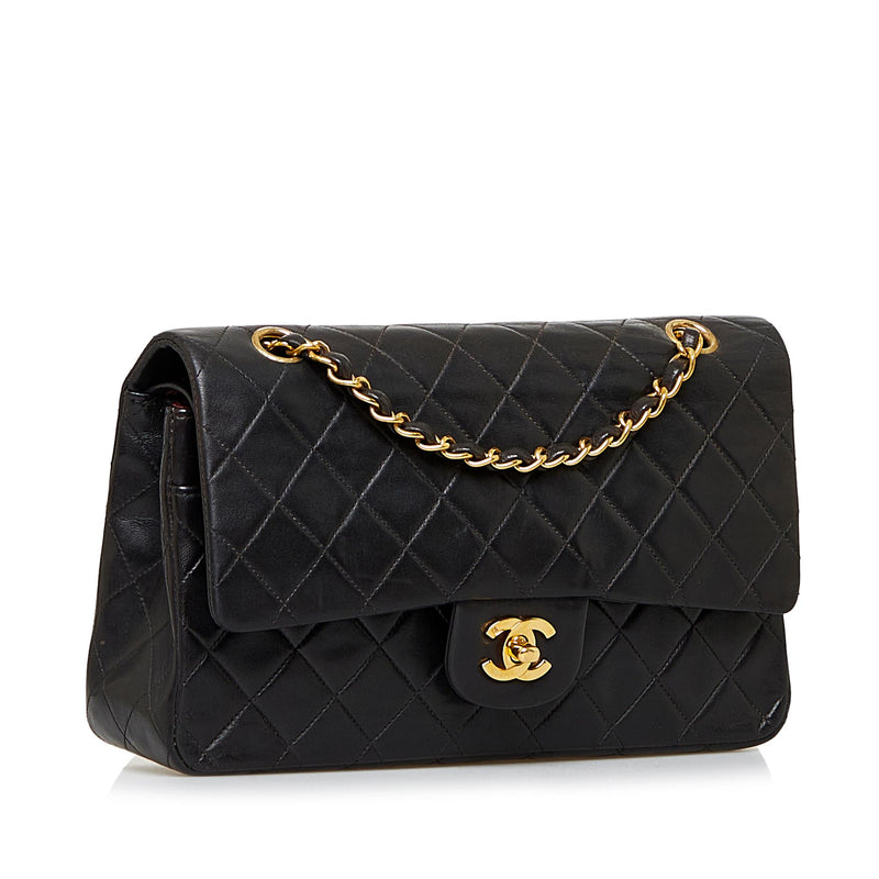 Chanel Blue Lambskin Medium Classic Double Flap Bag SHW