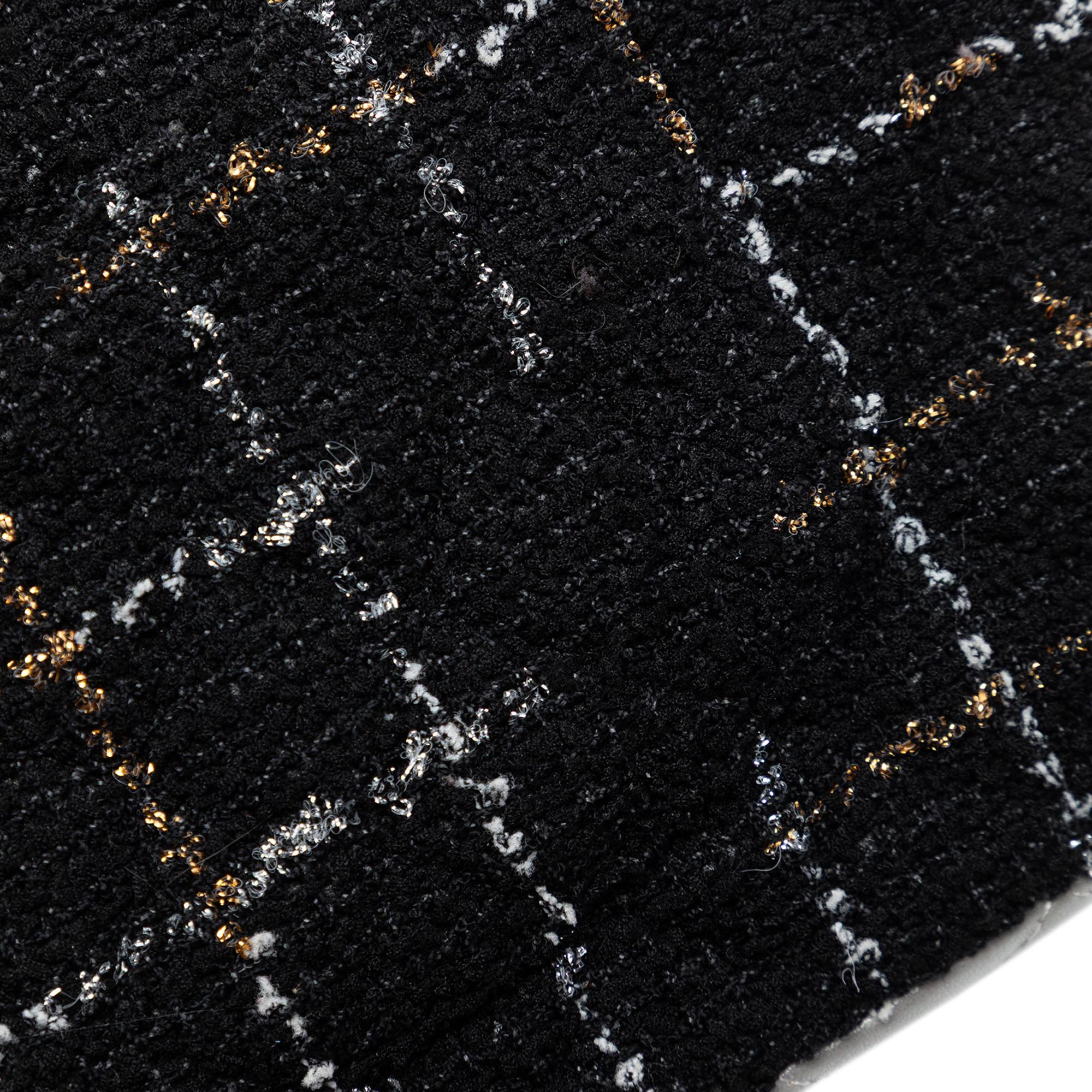 Chanel Medium Classic Quilted Tweed and Metallic Lambskin Double Flap