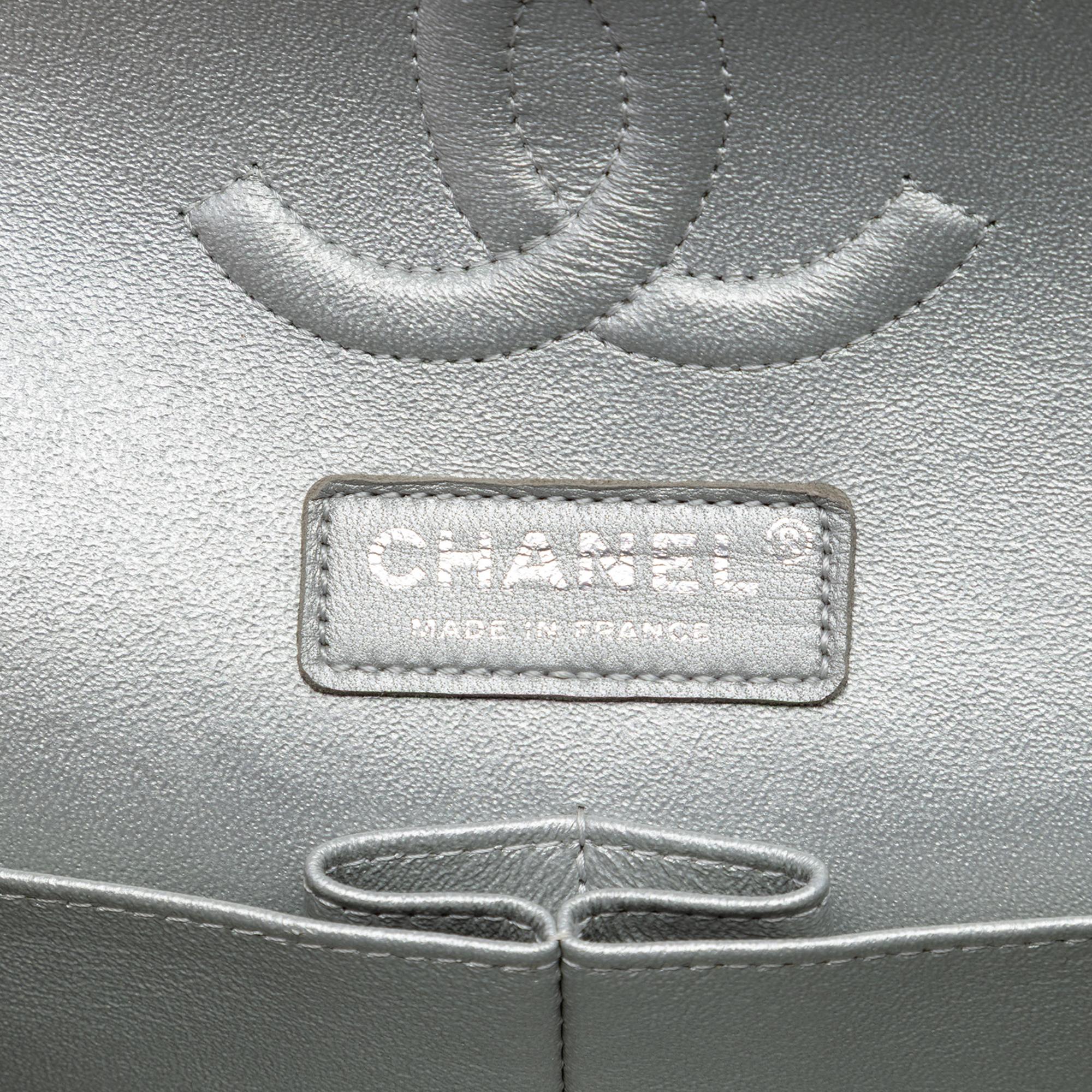 Chanel Medium Classic Quilted Tweed and Metallic Lambskin Double Flap