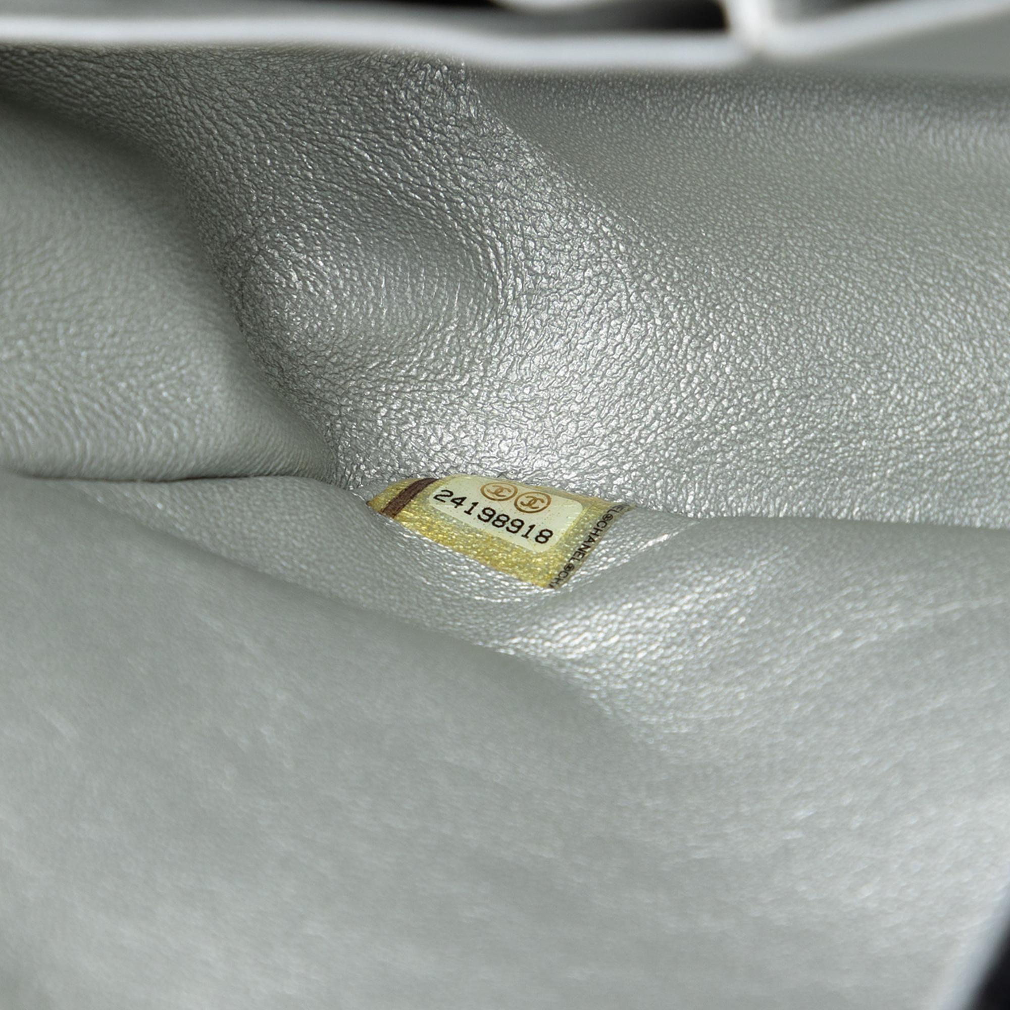 Chanel Medium Classic Quilted Tweed and Metallic Lambskin Double Flap