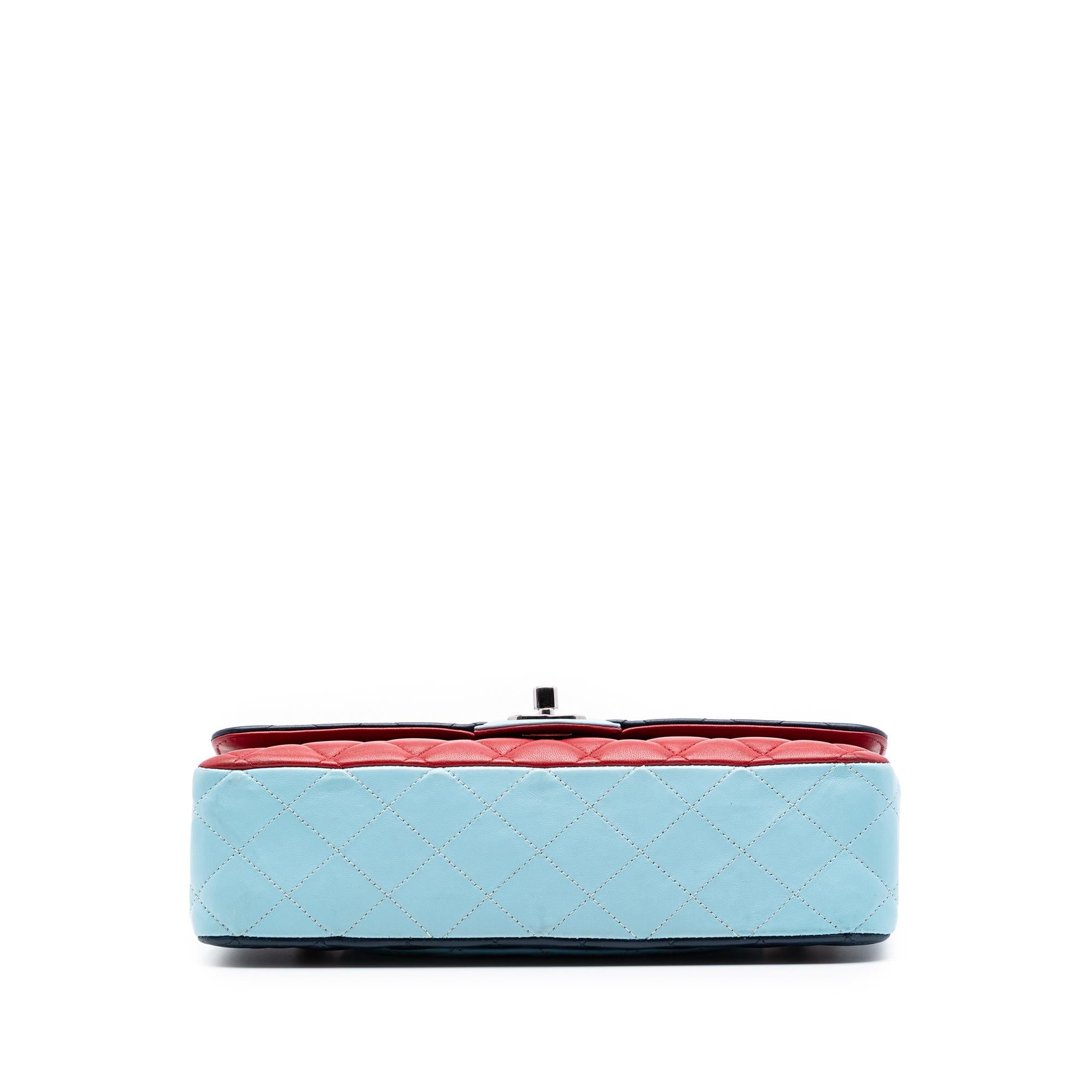Chanel Medium Classic Tricolor Lambskin Double Flap