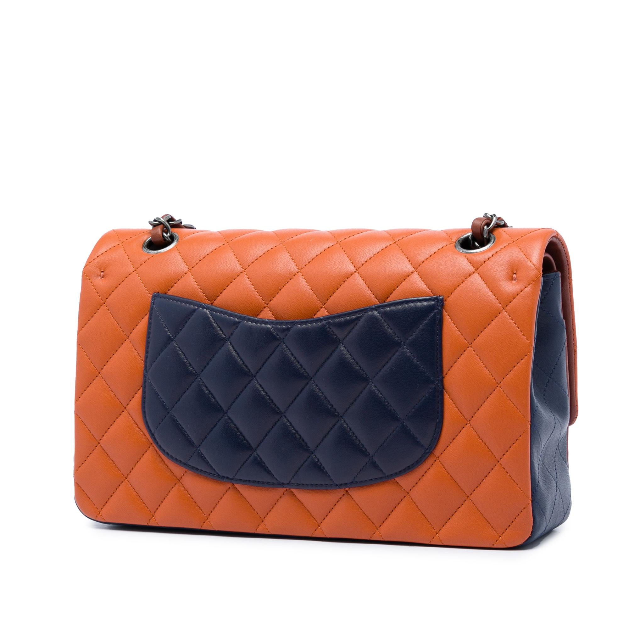 Chanel Medium Classic Tricolor Lambskin Double Flap