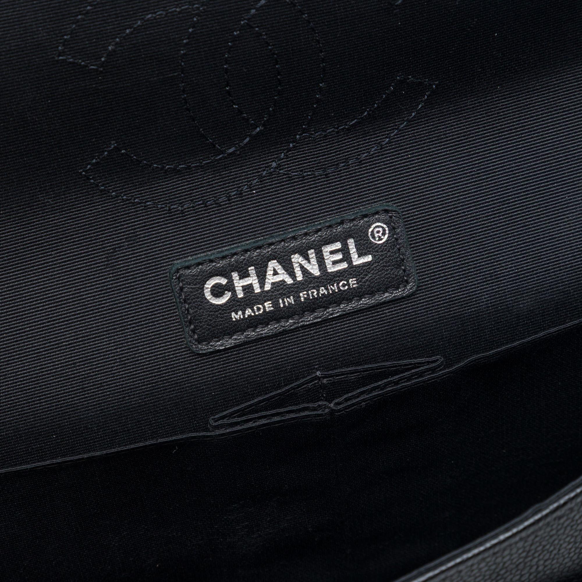 Chanel Medium Classic Tweed and Caviar Double Flap