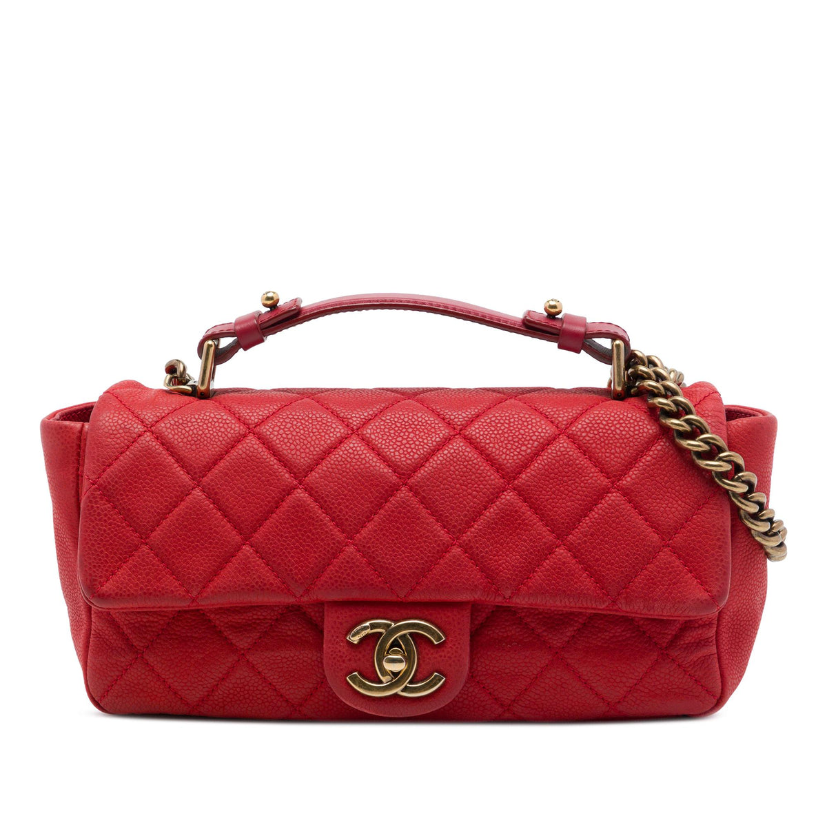 Chanel Medium Iridescent Caviar Chic Quilt Top Handle Flap