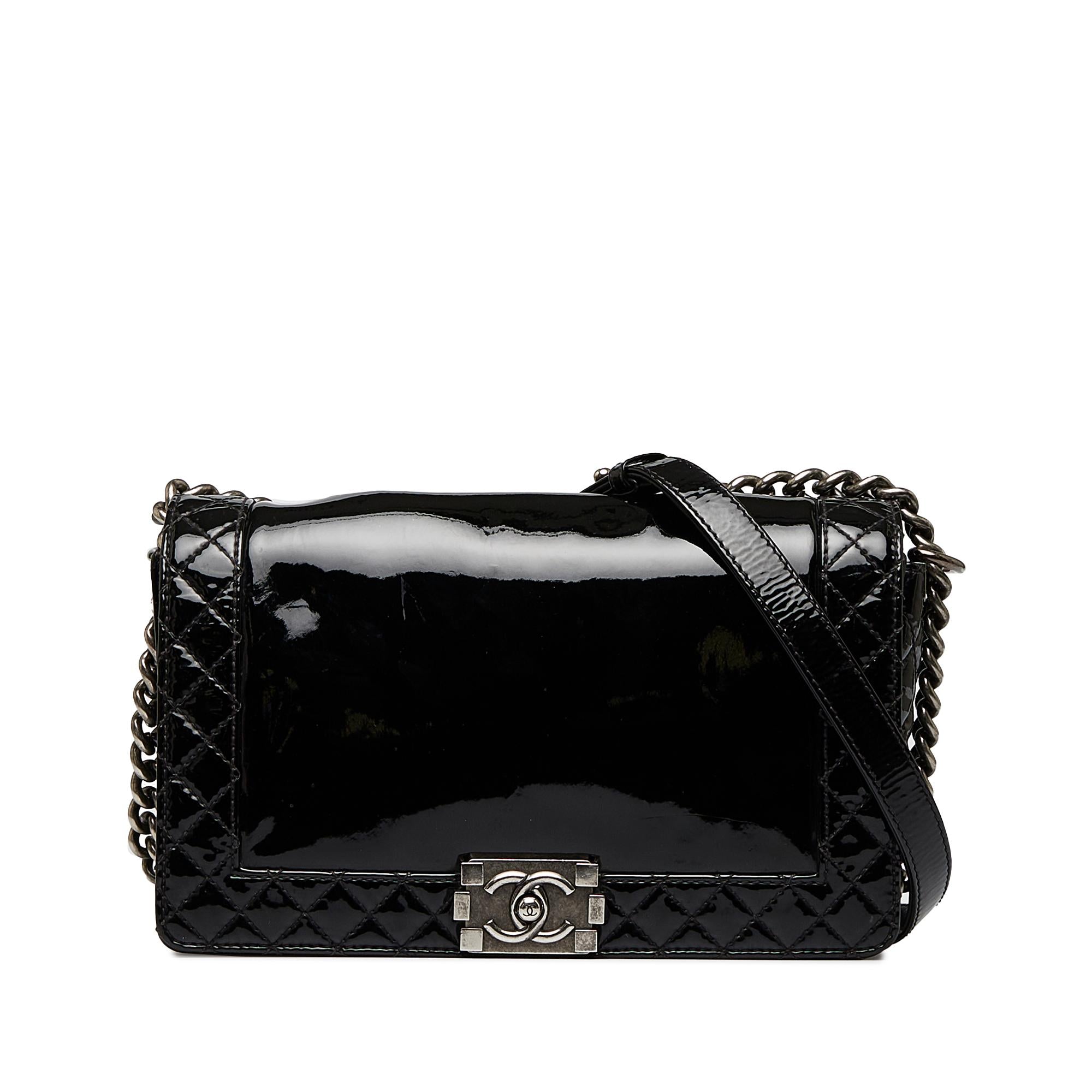 Chanel Medium Patent Boy Reverso Flap