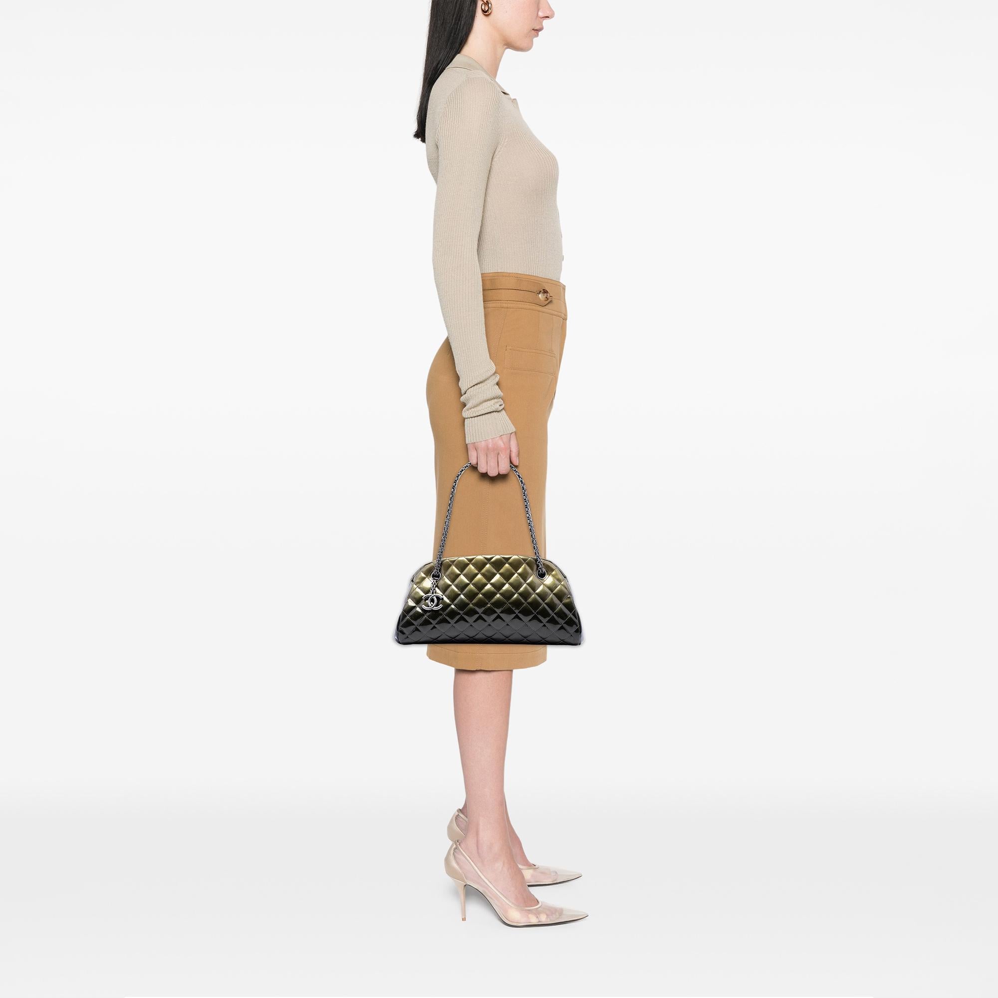 Chanel Medium Patent Ombre Just Mademoiselle Bowling Bag