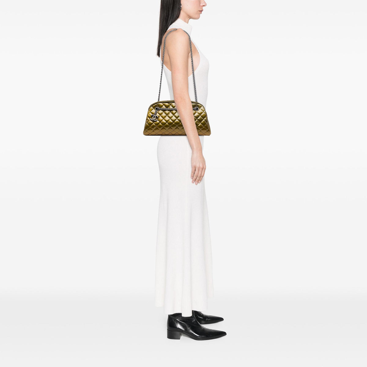 Chanel Medium Patent Ombre Just Mademoiselle Bowling Bag
