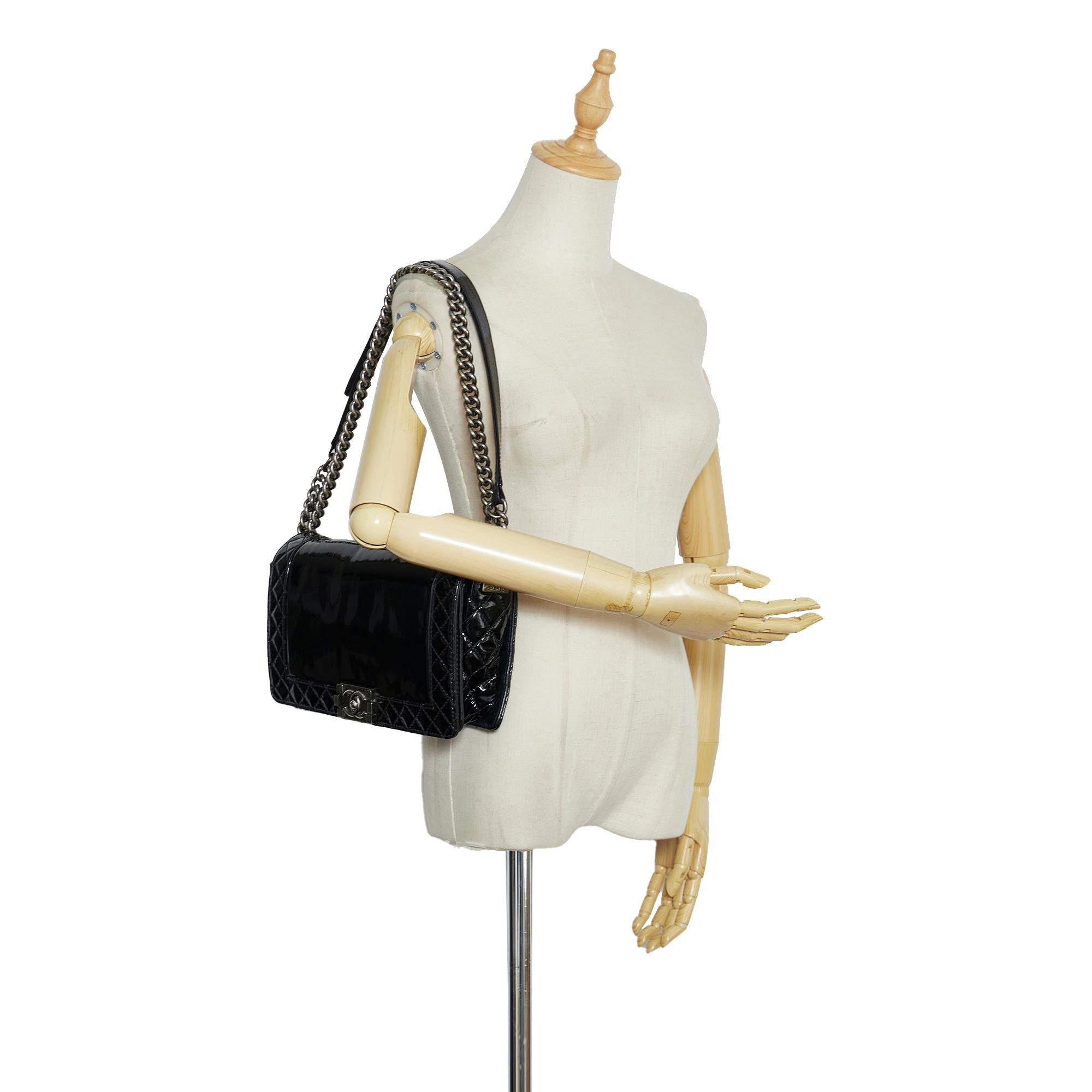 Chanel Medium Patent Reverso Boy Flap