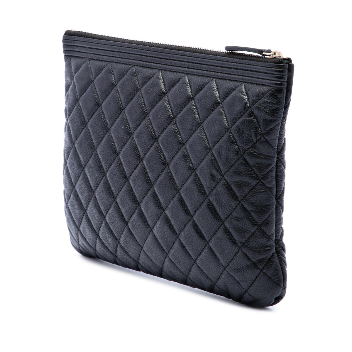 Chanel Medium Quilted Caviar Boy O Case Clutch