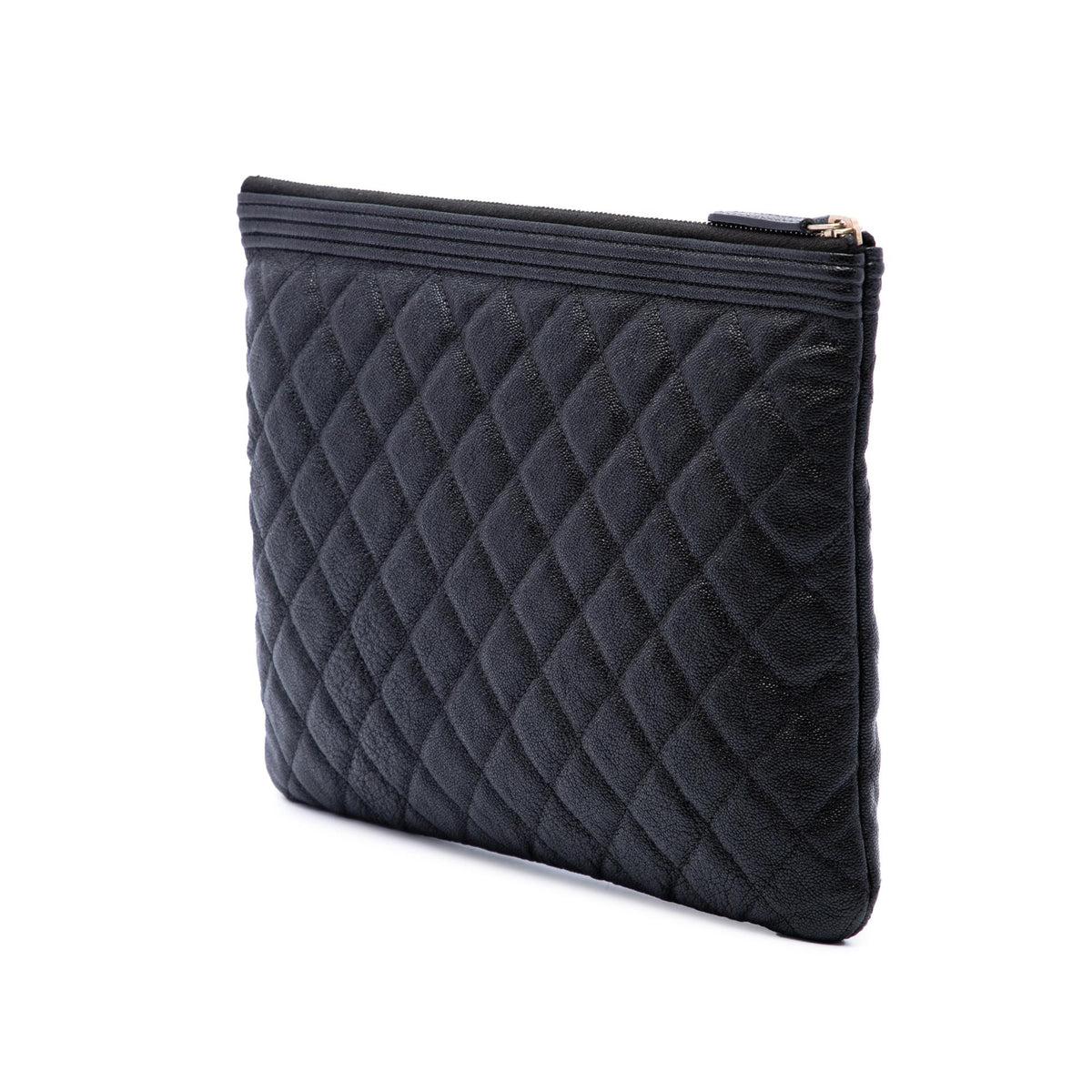 Chanel Medium Quilted Caviar Boy O Case Clutch