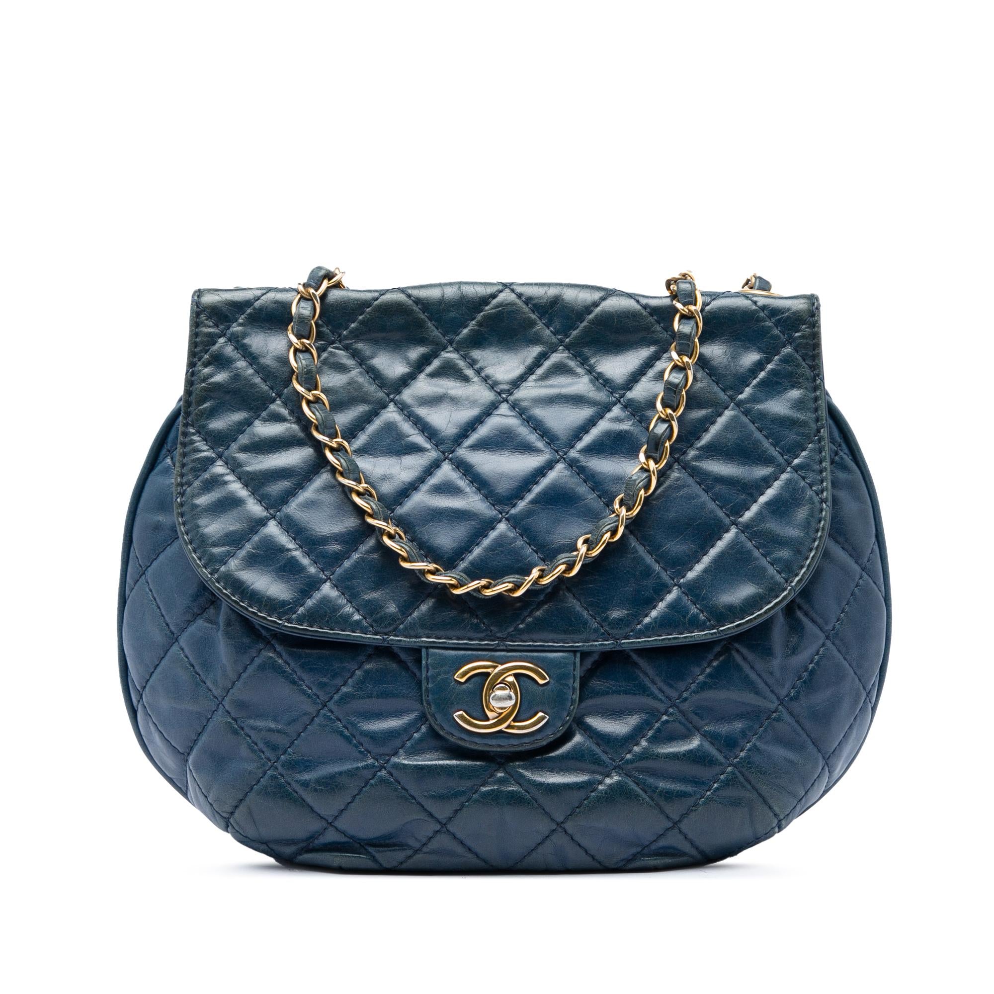 Chanel Medium Quilted Glazed Calfskin Bubble CC Flap