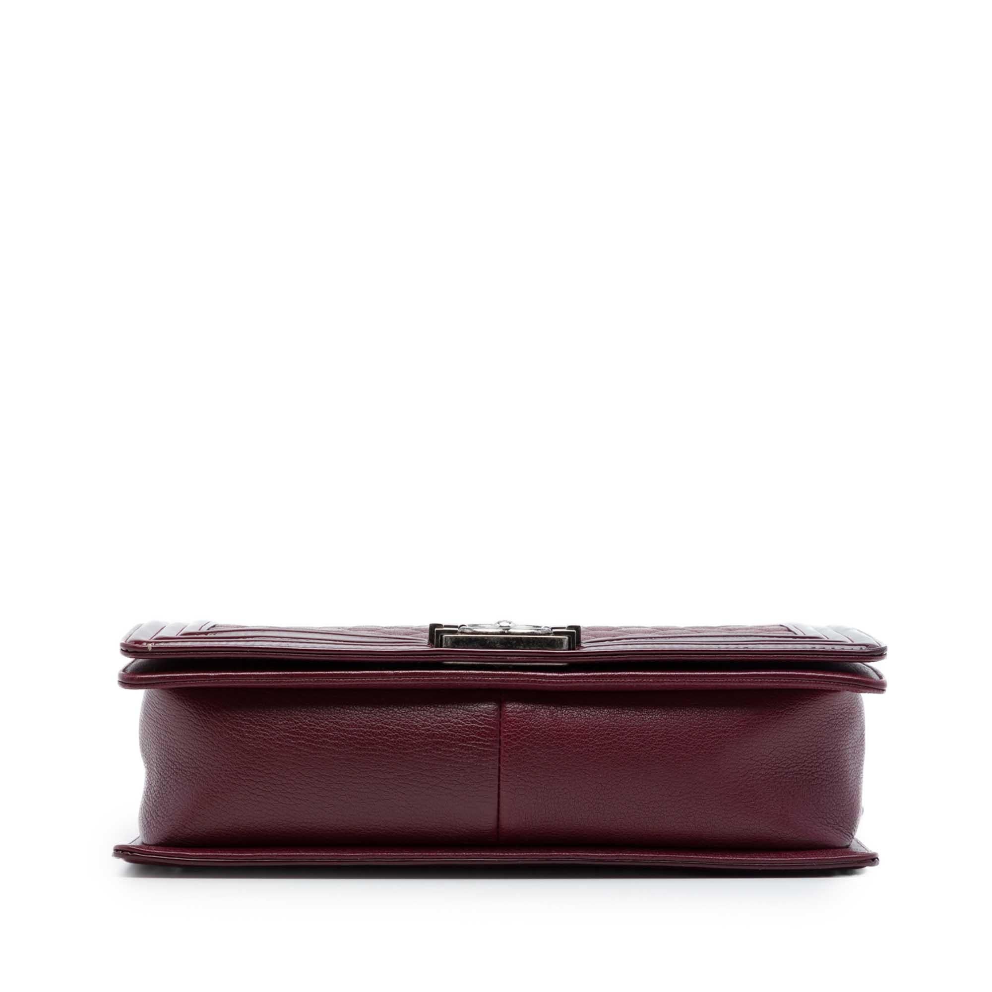 Chanel Medium Quilted Goatskin and Patent Boy Flap