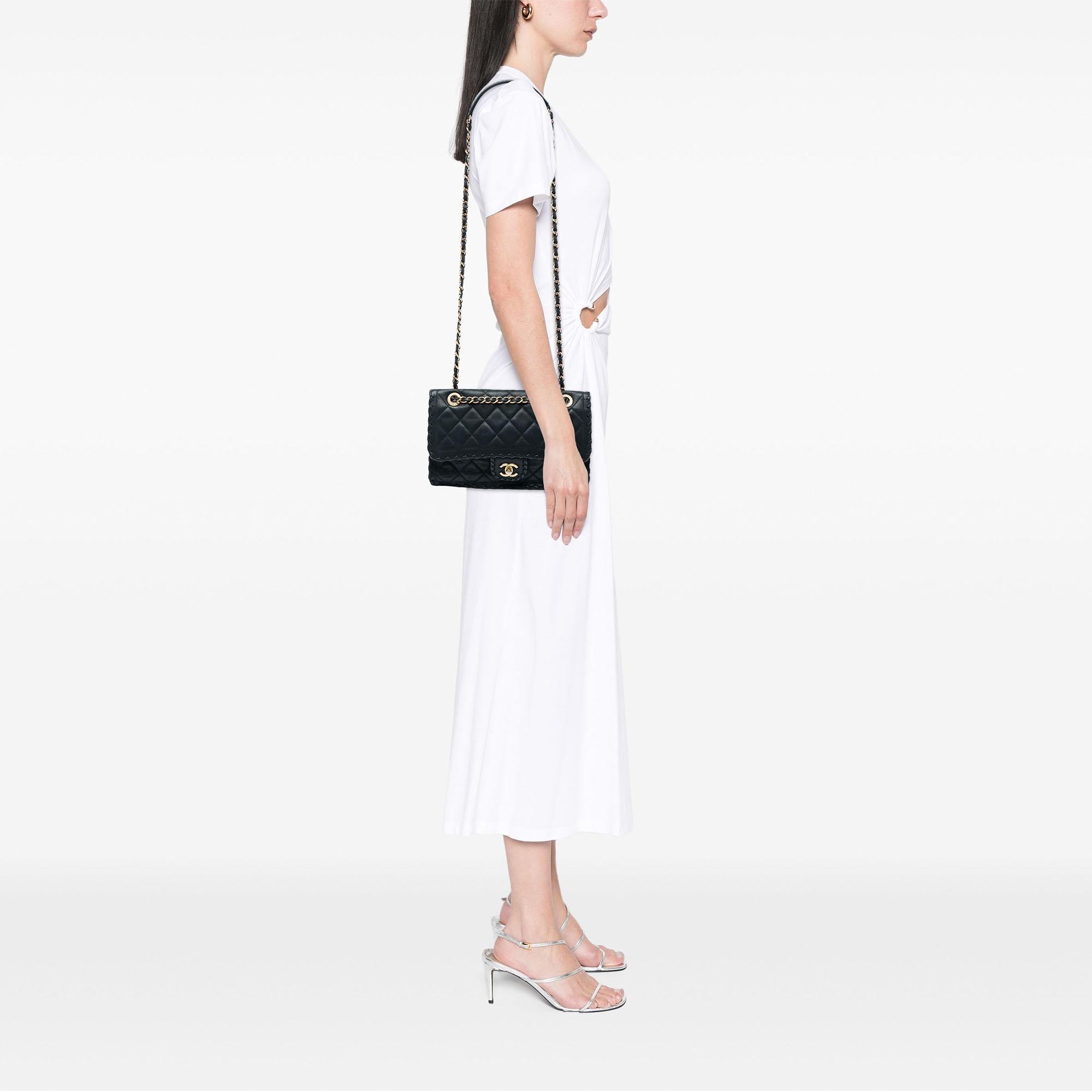 Chanel Medium Quilted Iridescent Calfskin Happy Stitch Flap