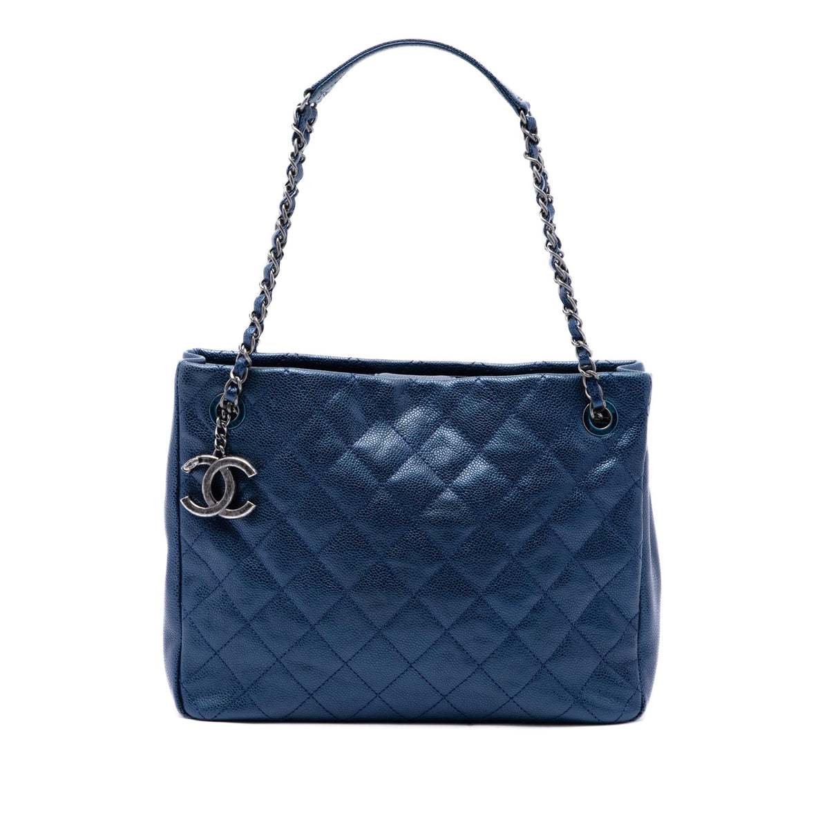 Chanel Medium Quilted Iridescent Caviar Chic Shopping Tote