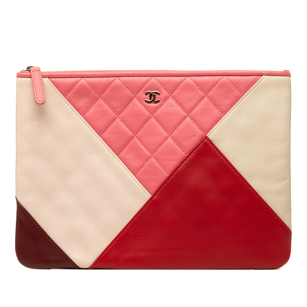 Chanel Medium Quilted Lambskin Colorblock O Case