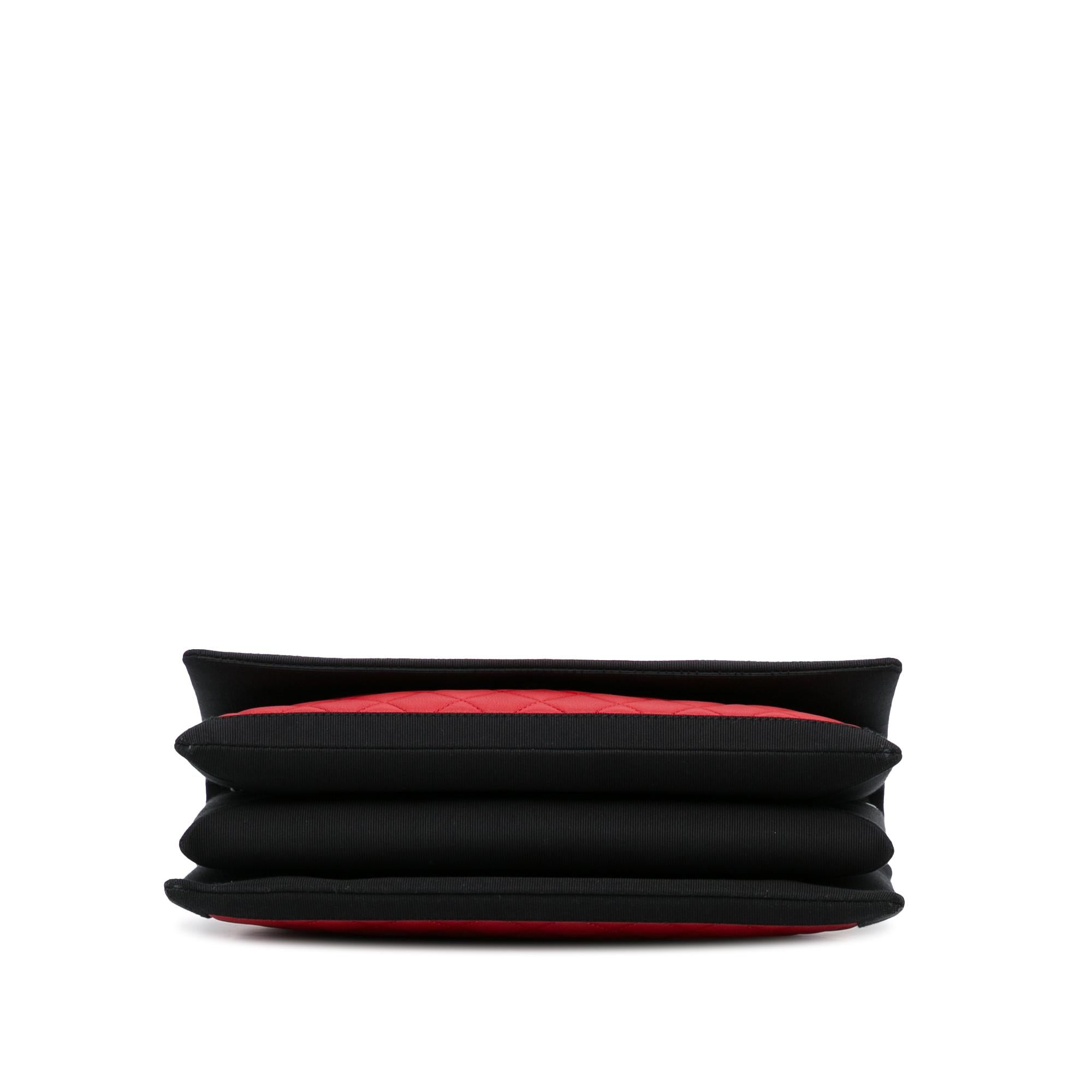 Chanel Medium Quilted Lambskin Grosgrain Two Tone Flap Bag