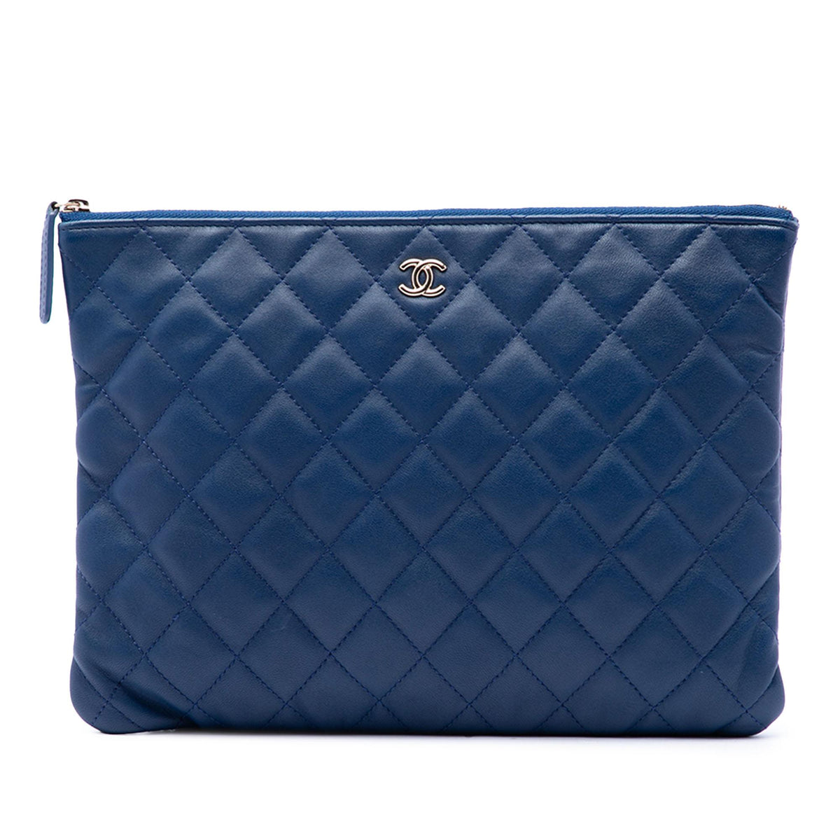Chanel Medium Quilted Lambskin O Case Clutch