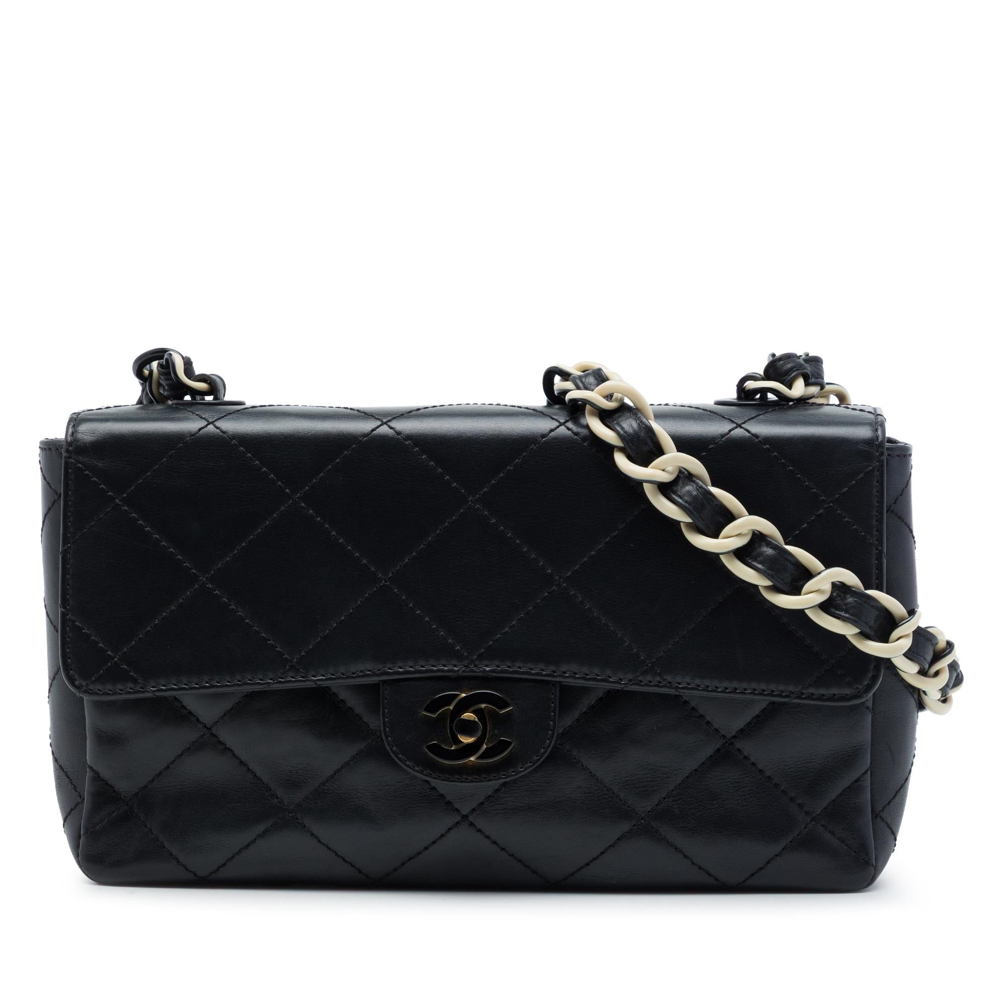 Chanel Medium Quilted Lambskin Resin Chain Single Flap