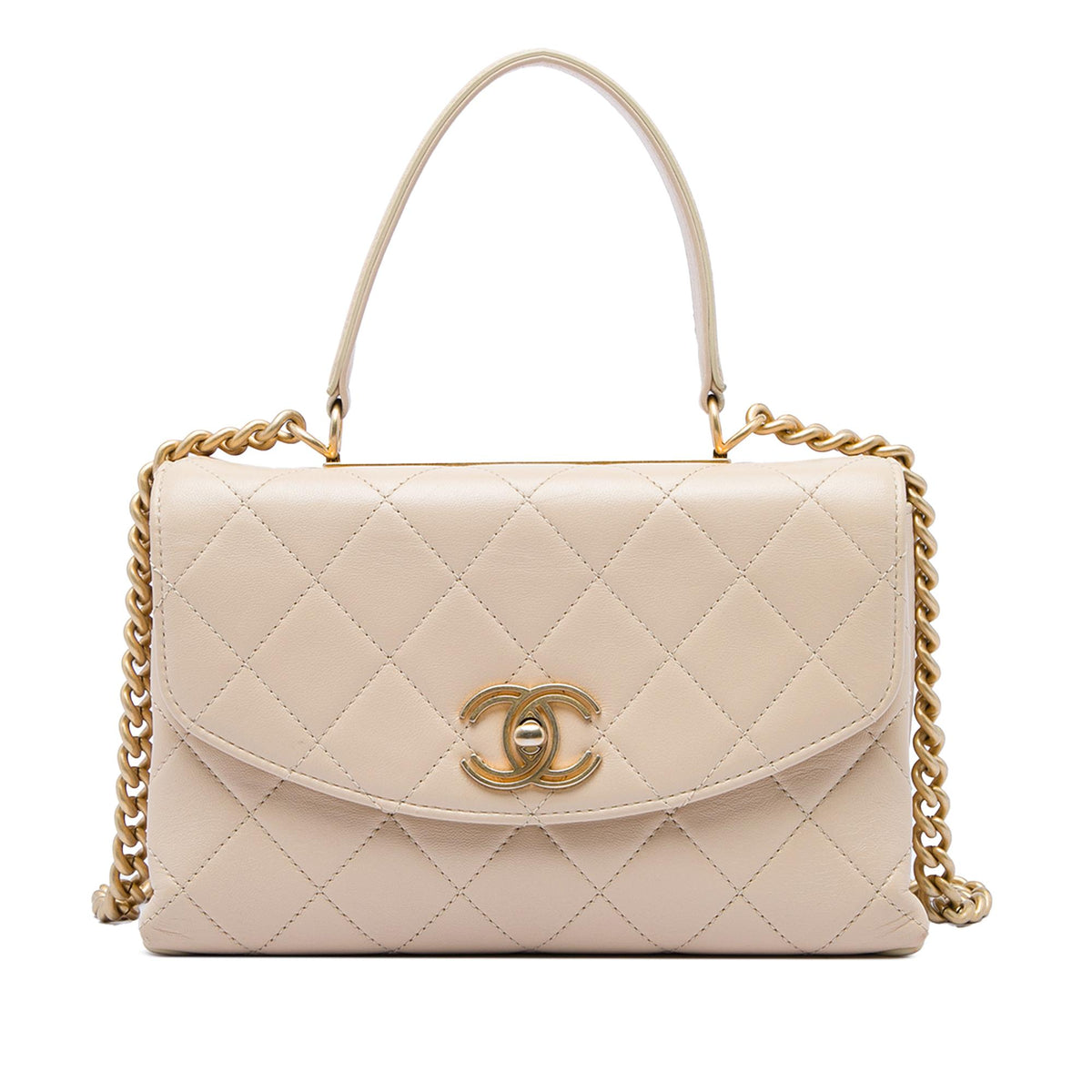 Chanel Medium Quilted Lambskin Trendy Spirit Top Handle Bag