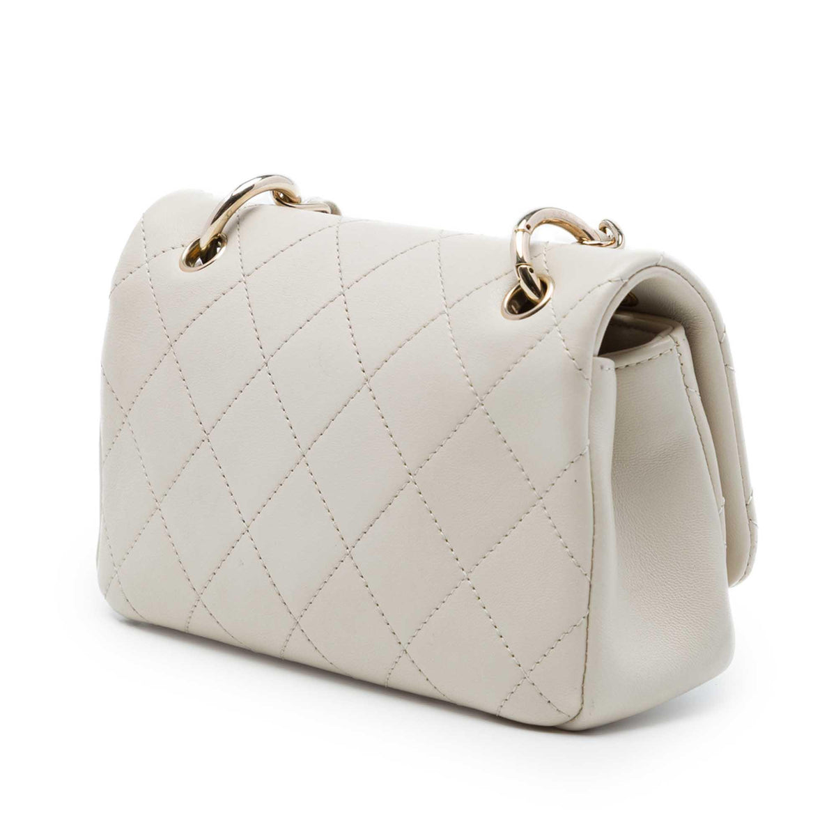 Chanel Medium Quilted Lambskin Twist Chain Enamel CC Flap