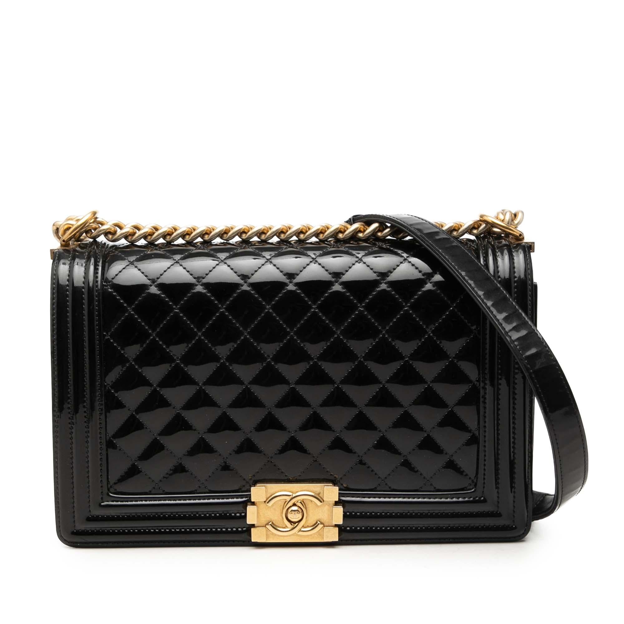 Chanel Medium Quilted Patent Boy Flap