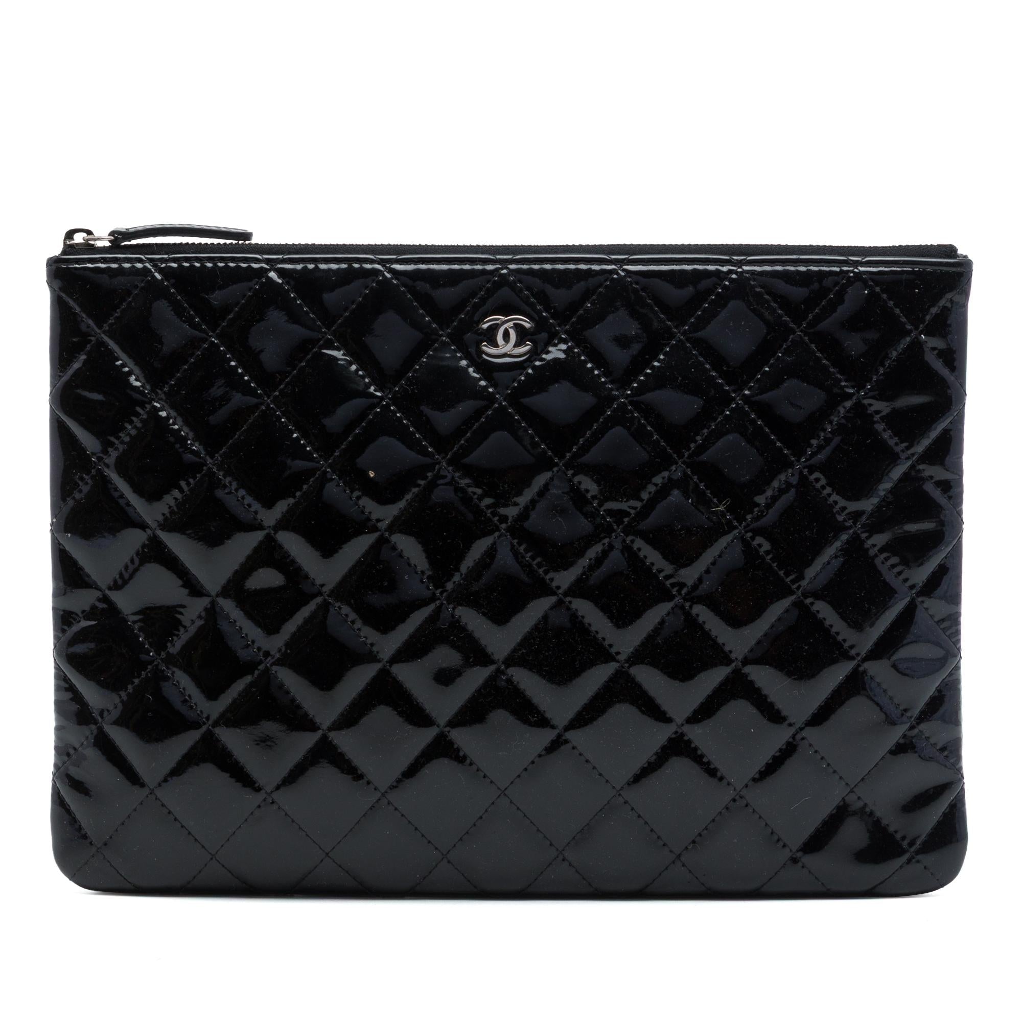 Chanel Medium Quilted Patent O Case Clutch