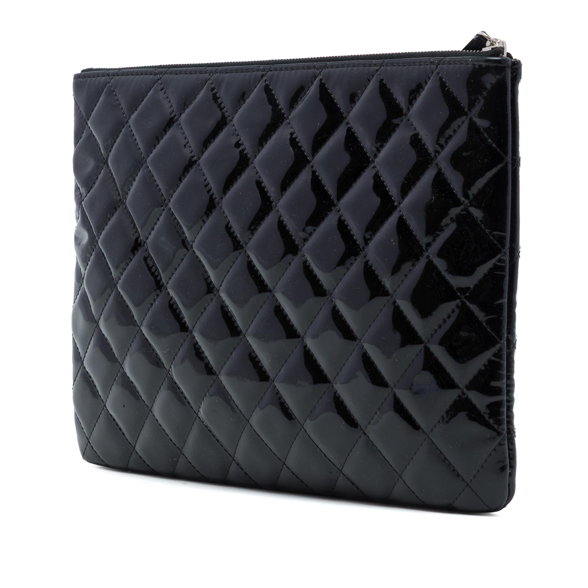 Chanel Medium Quilted Patent O Case Clutch