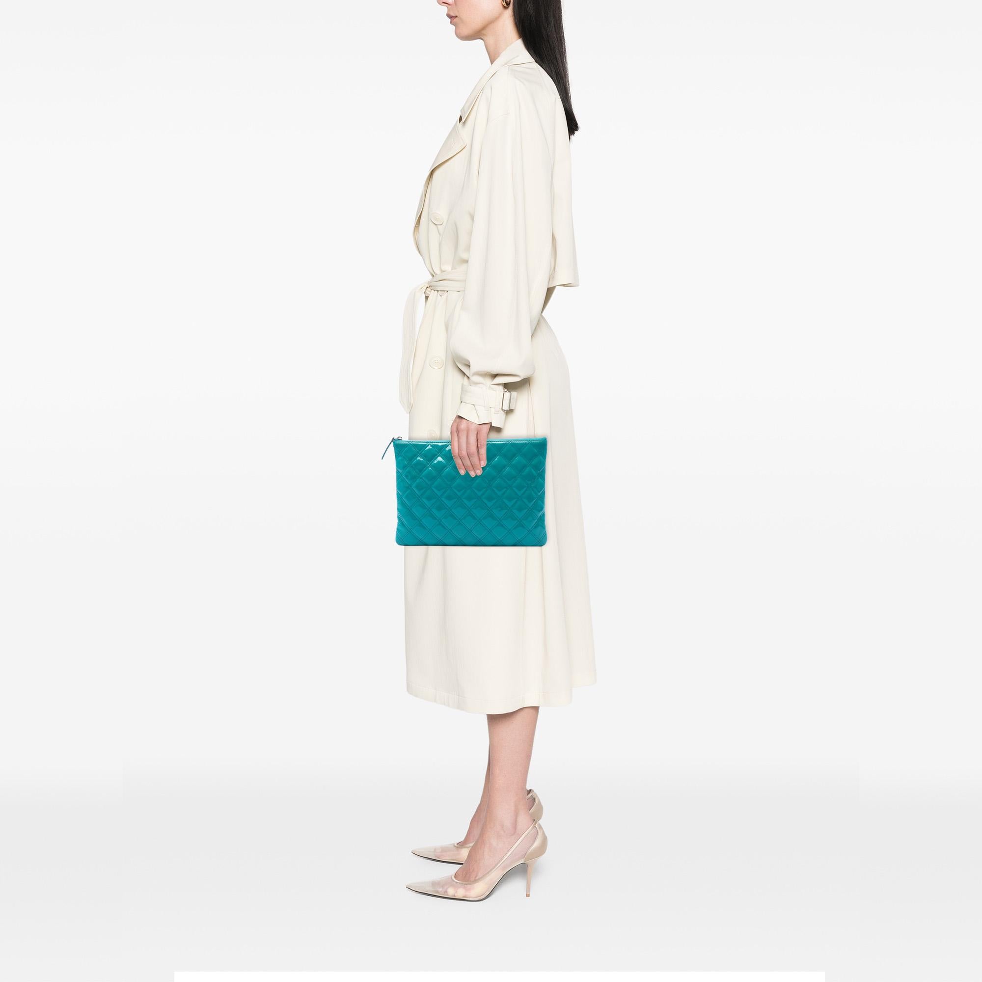 Chanel Medium Quilted Patent O Case Clutch